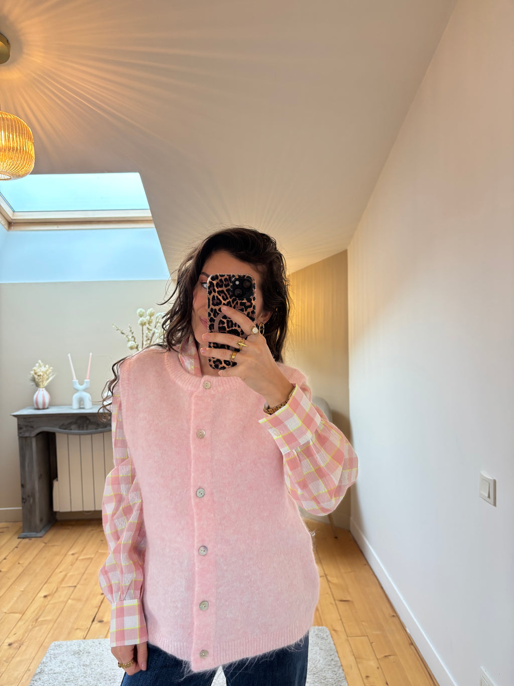 Gilet sans manches Lalie - Rose