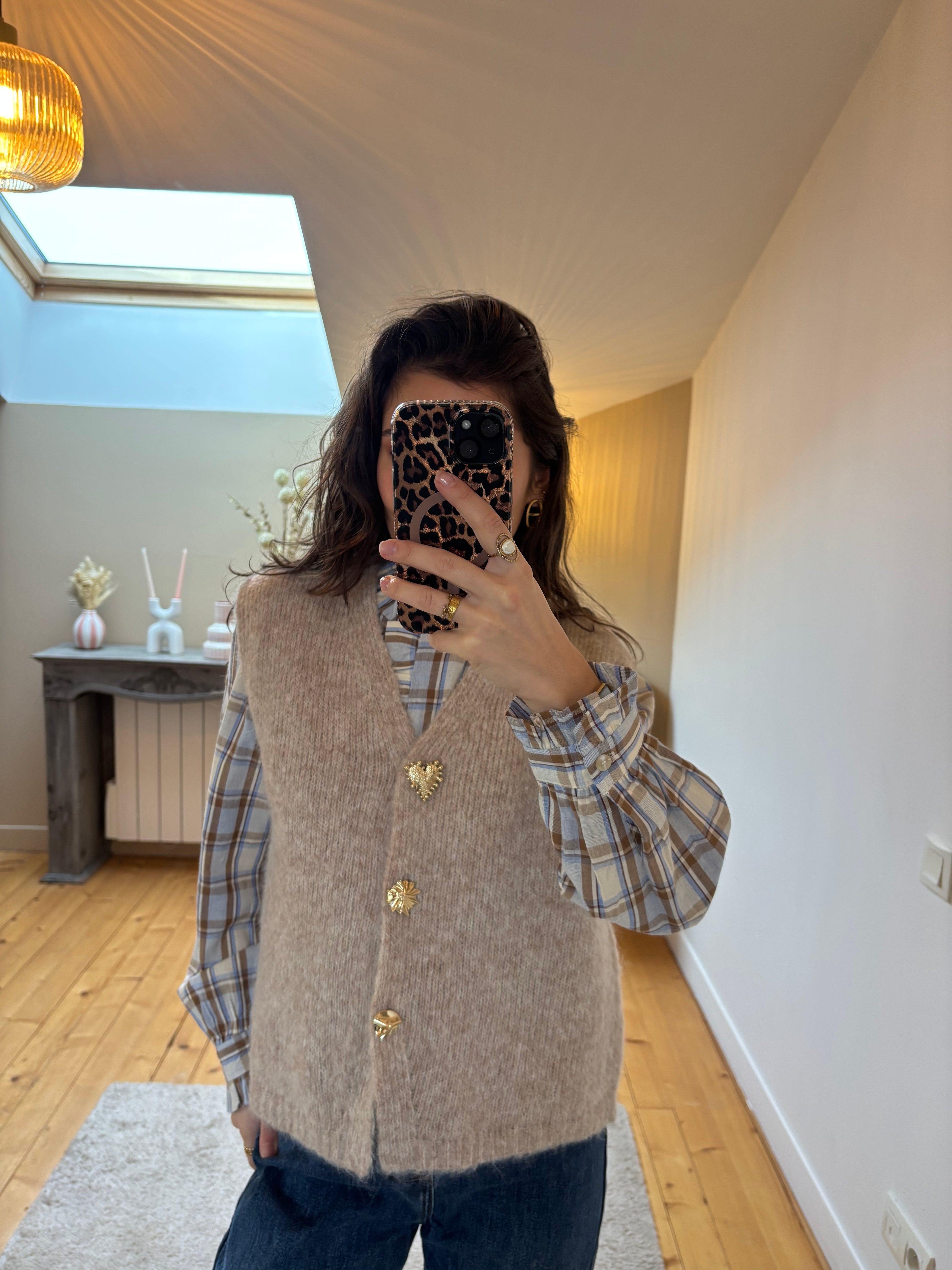 Gilet sans manches Lison - Taupe