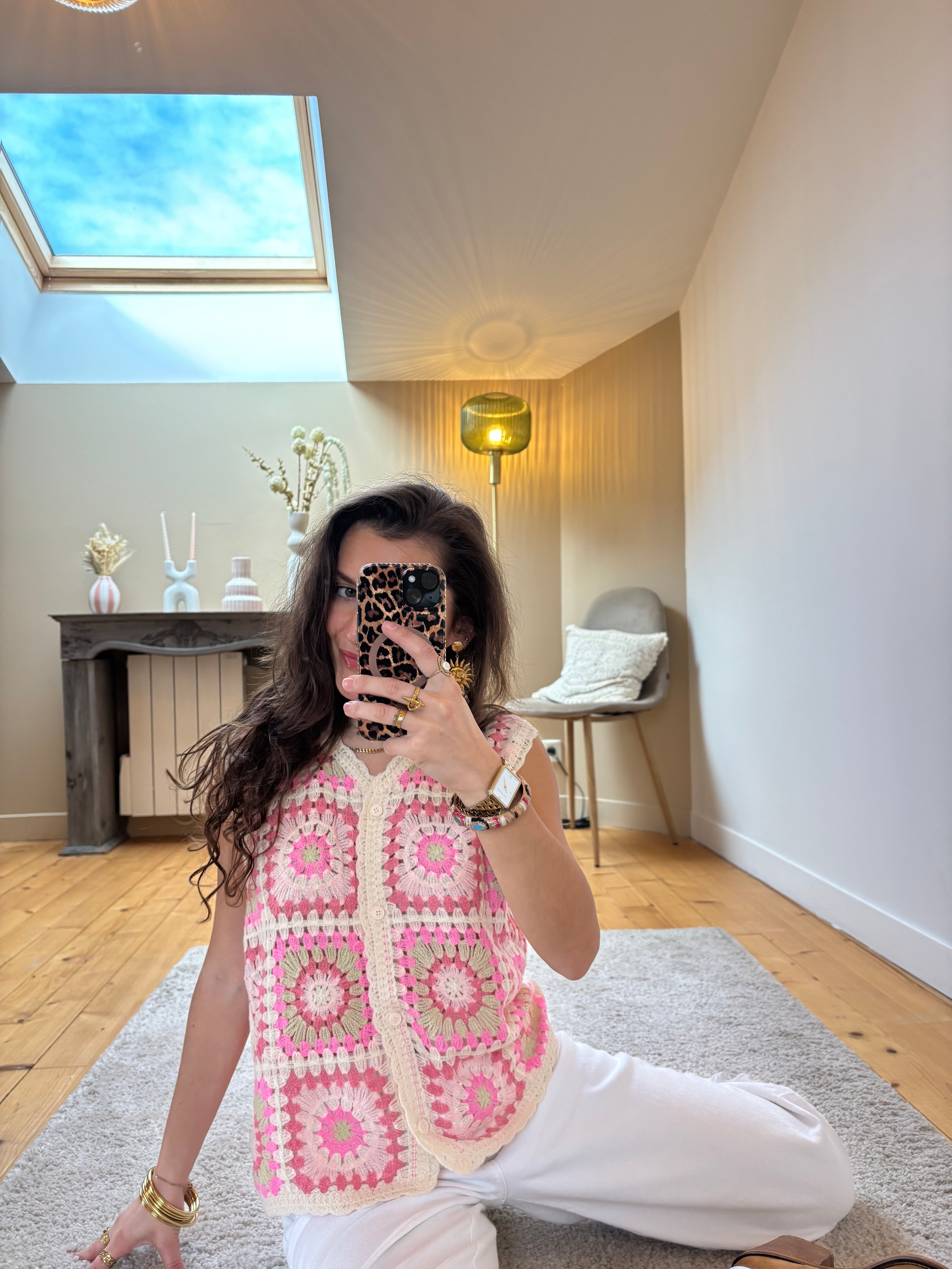 Top crochet Sienna - Rose