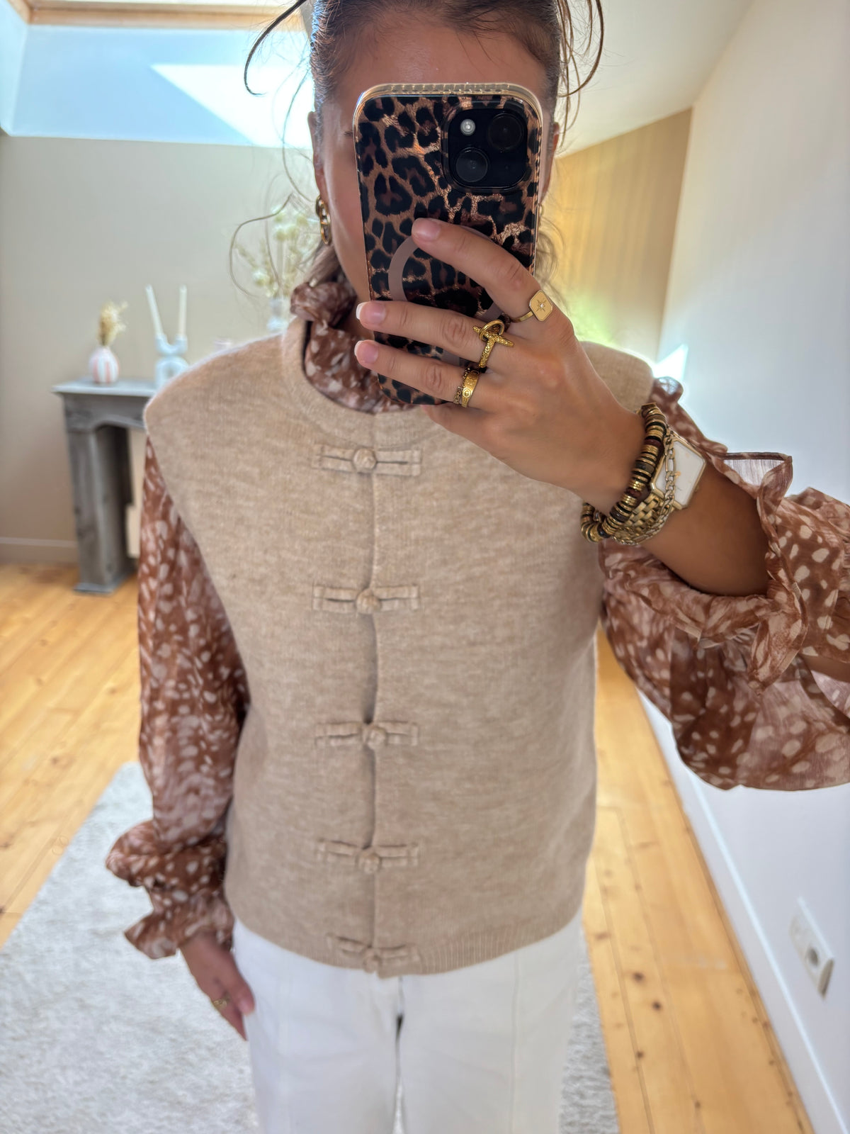 Gilet sans manches Alma - Taupe