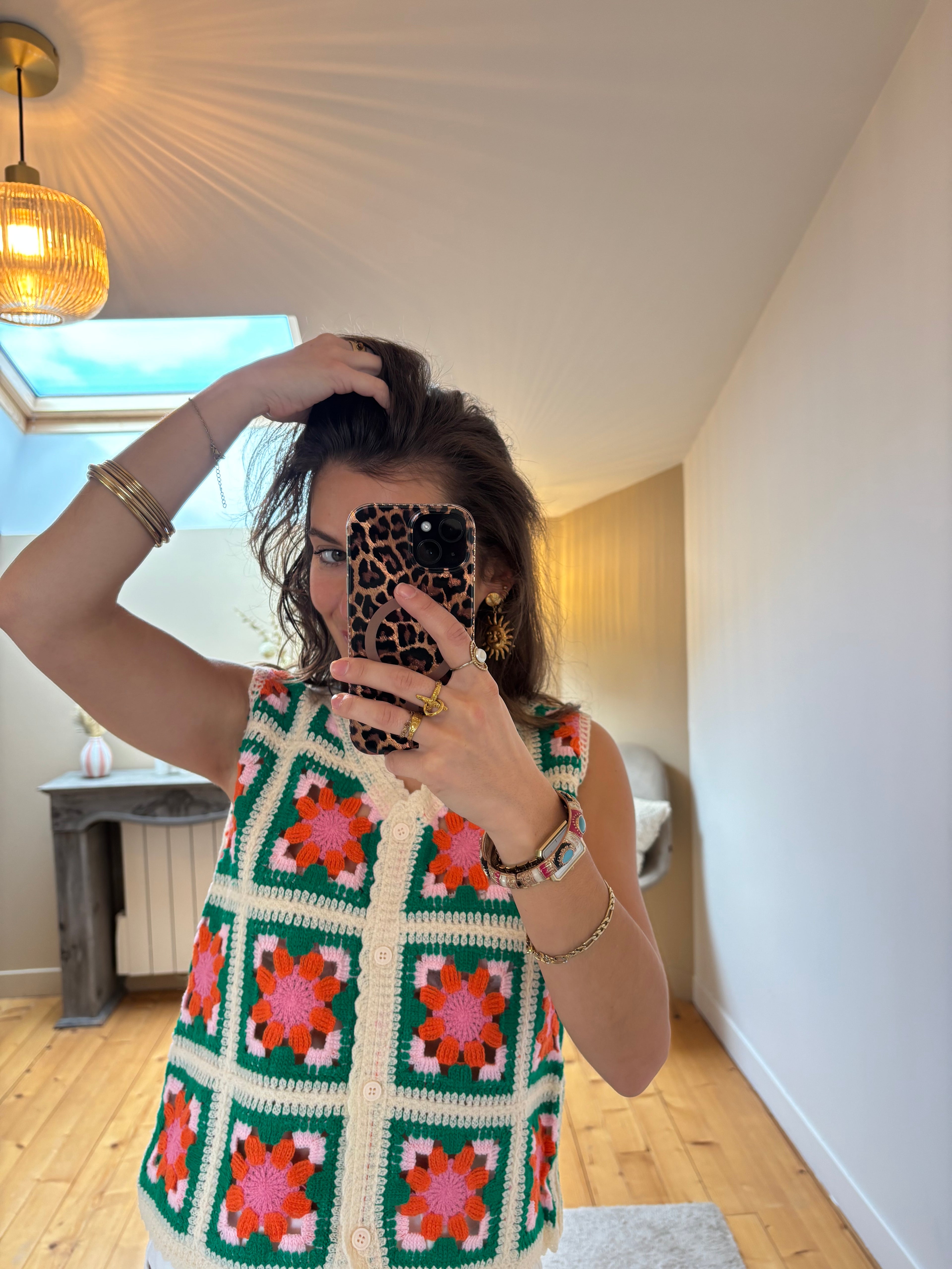 Top crochet Sienna - Vert