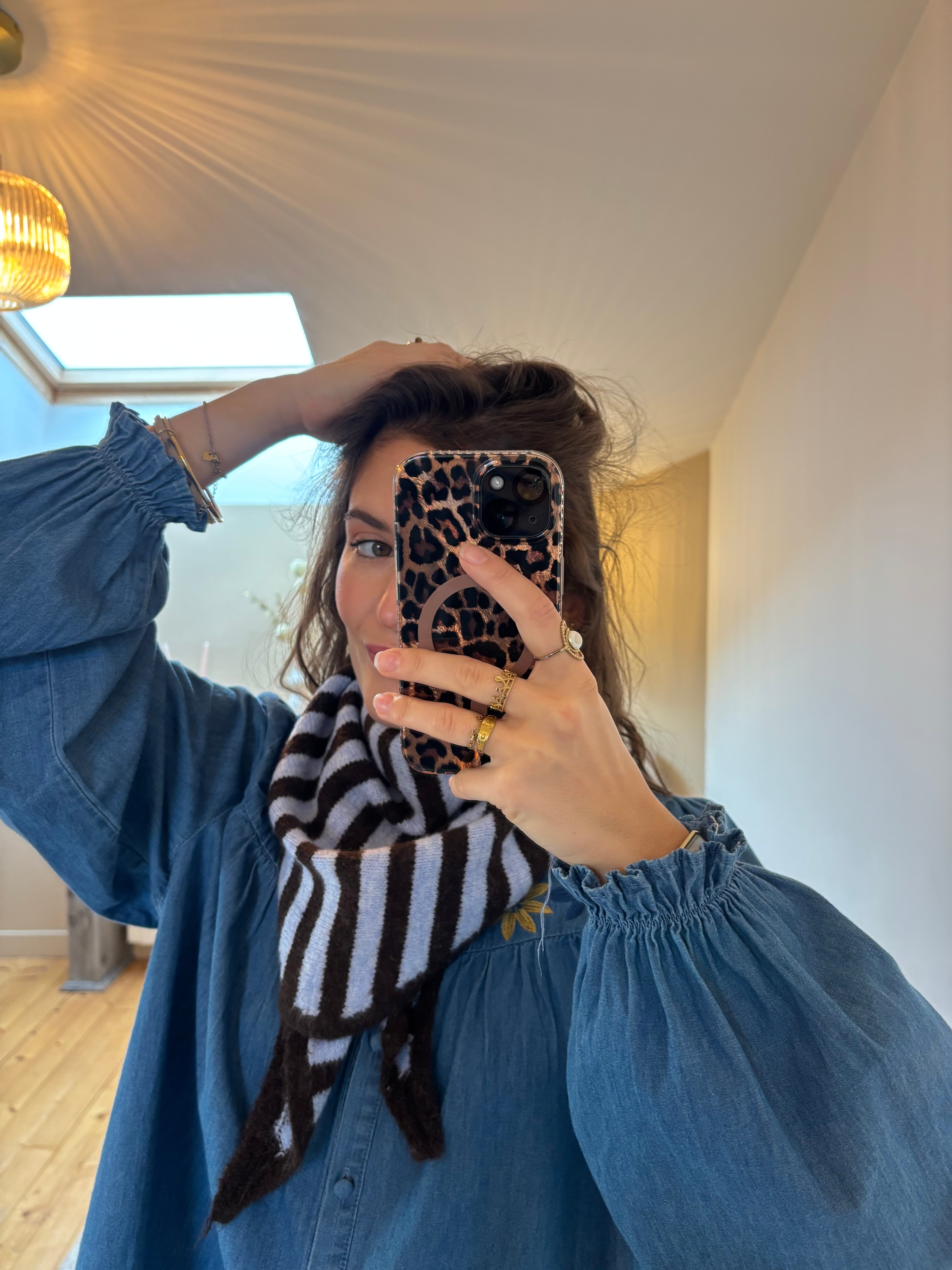 Foulard triangle Basile - Bleu ciel