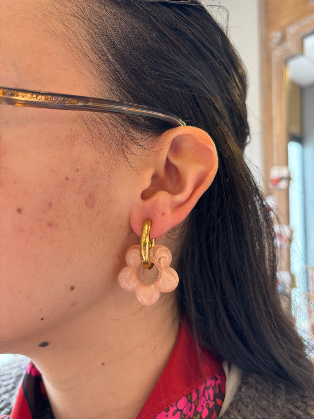 Boucles d'oreilles Delphine - Rose