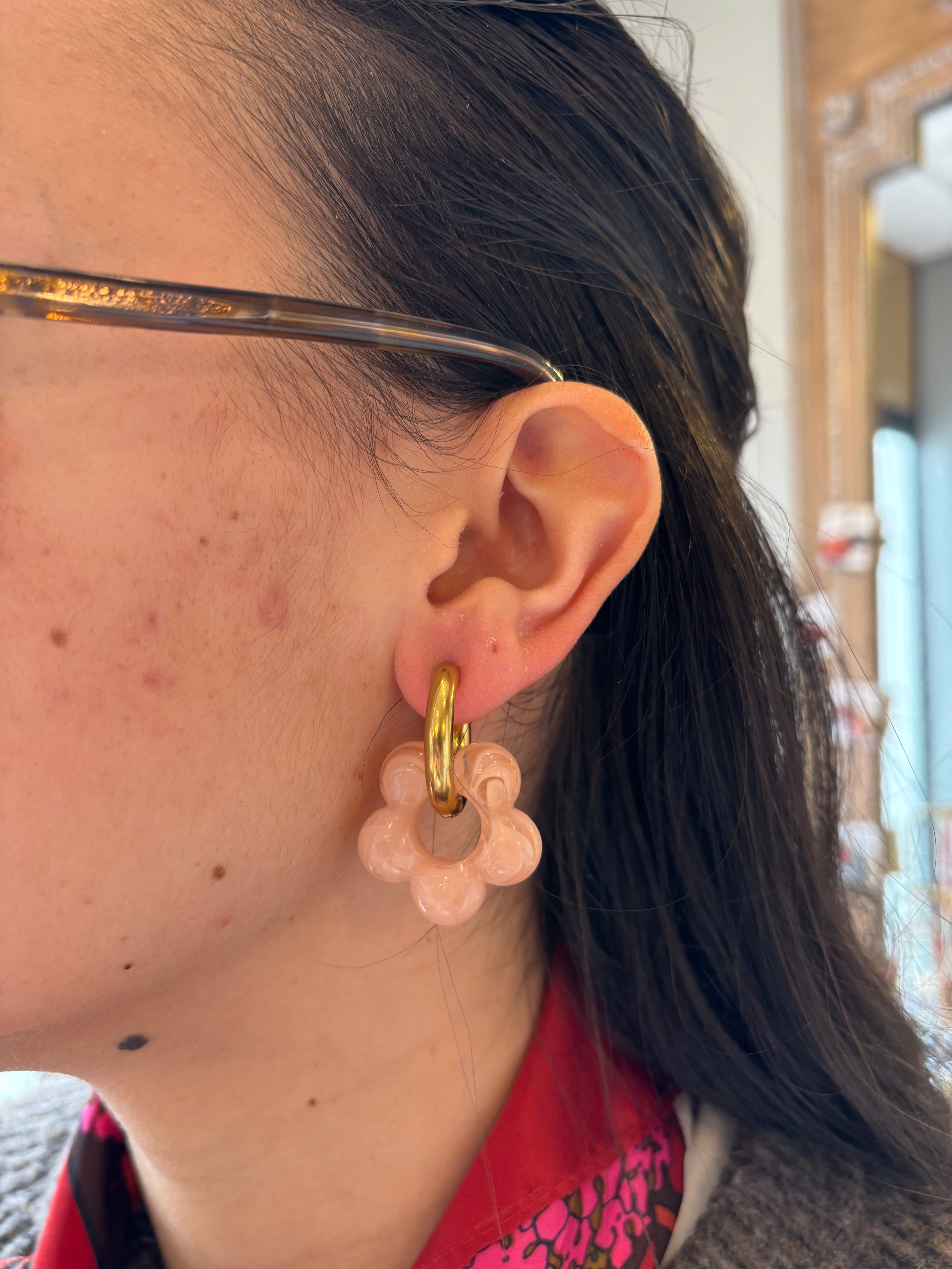 Boucles d'oreilles Delphine - Rose