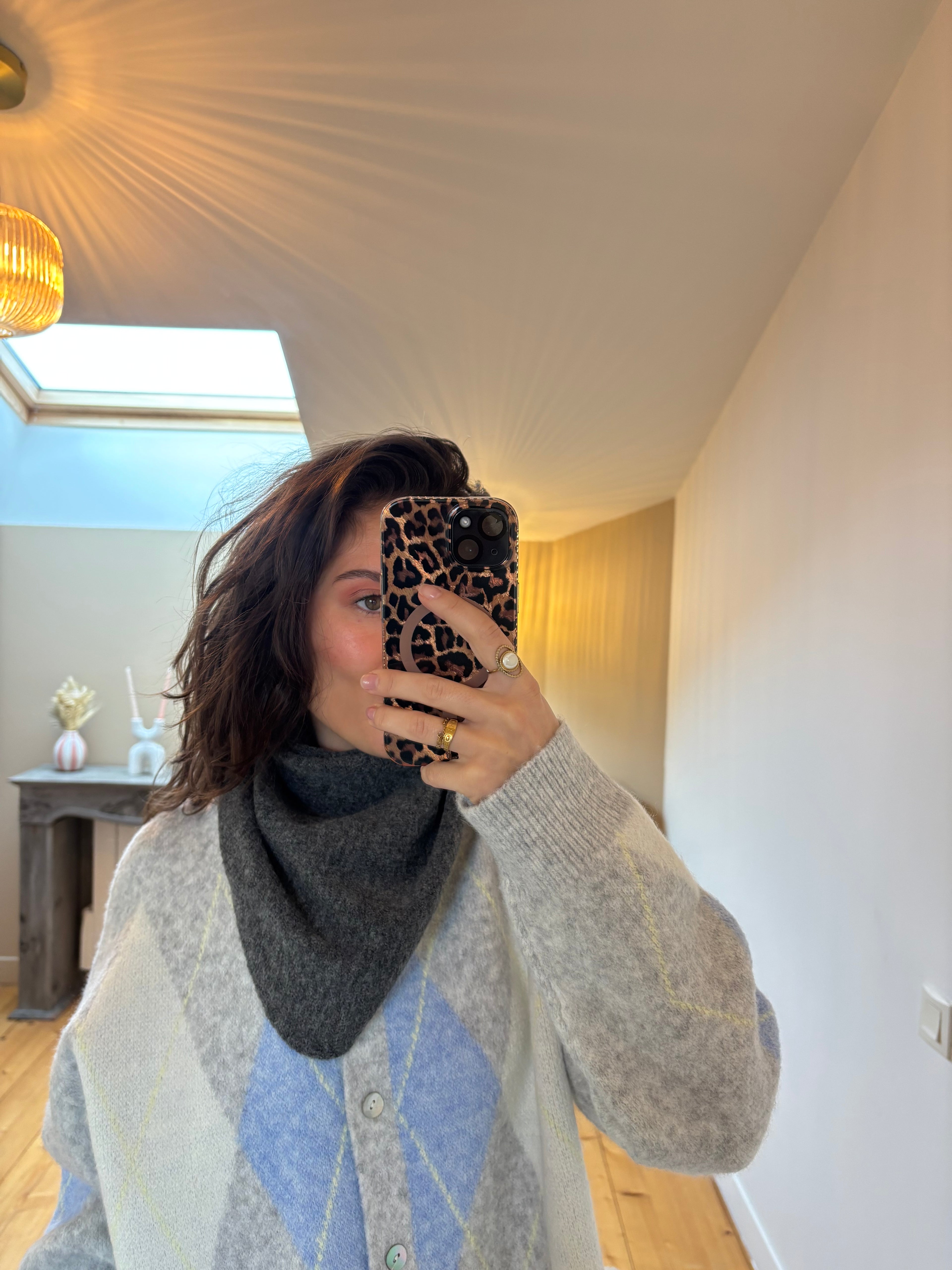 Foulard triangle Simon - Gris