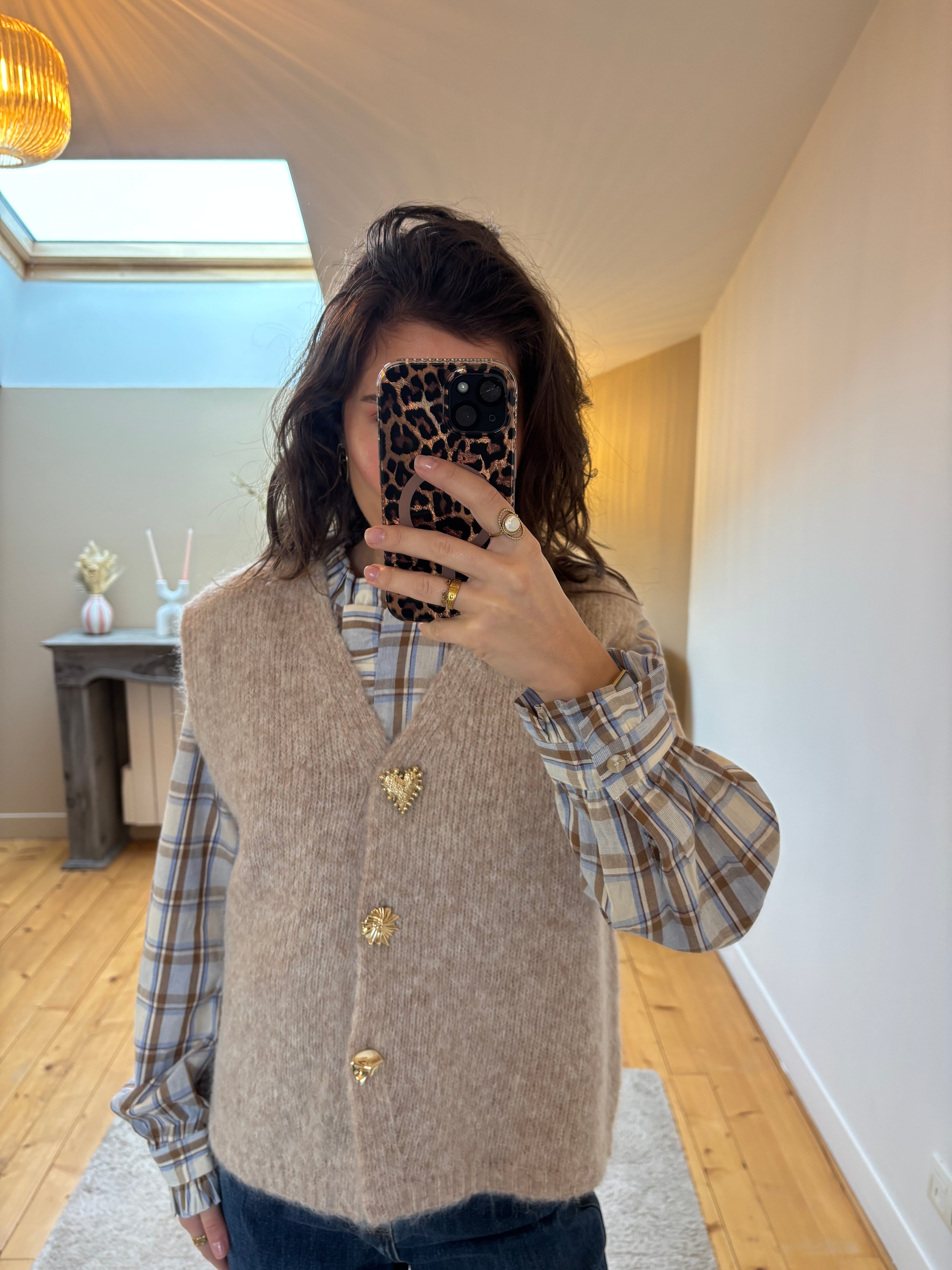 Gilet sans manches Lison - Taupe