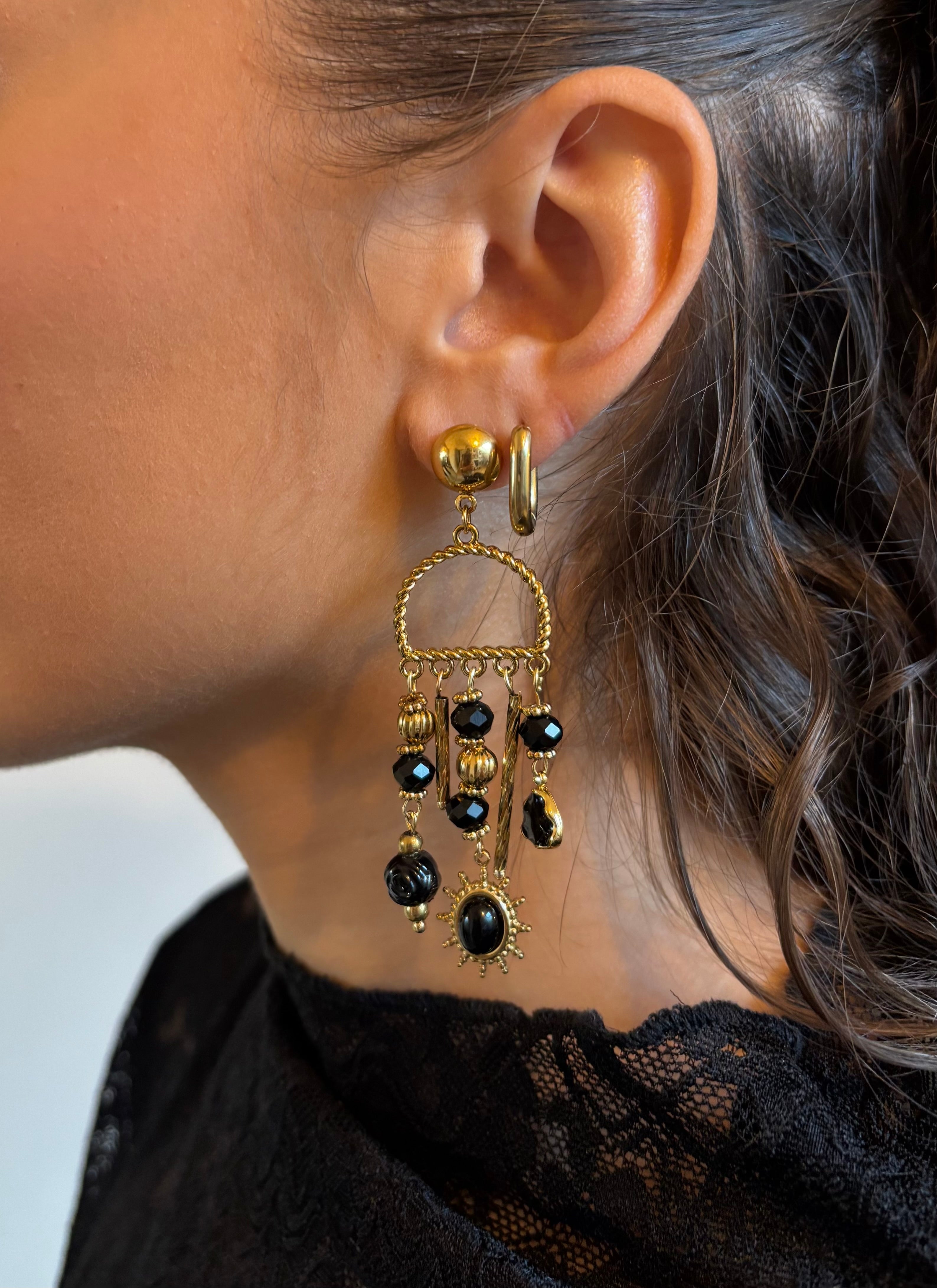 Boucles d'oreilles Mathilde - Noir