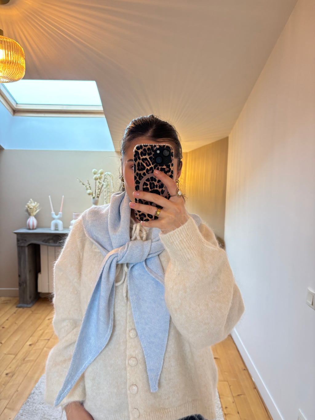 Foulard triangle Simon - Bleu ciel