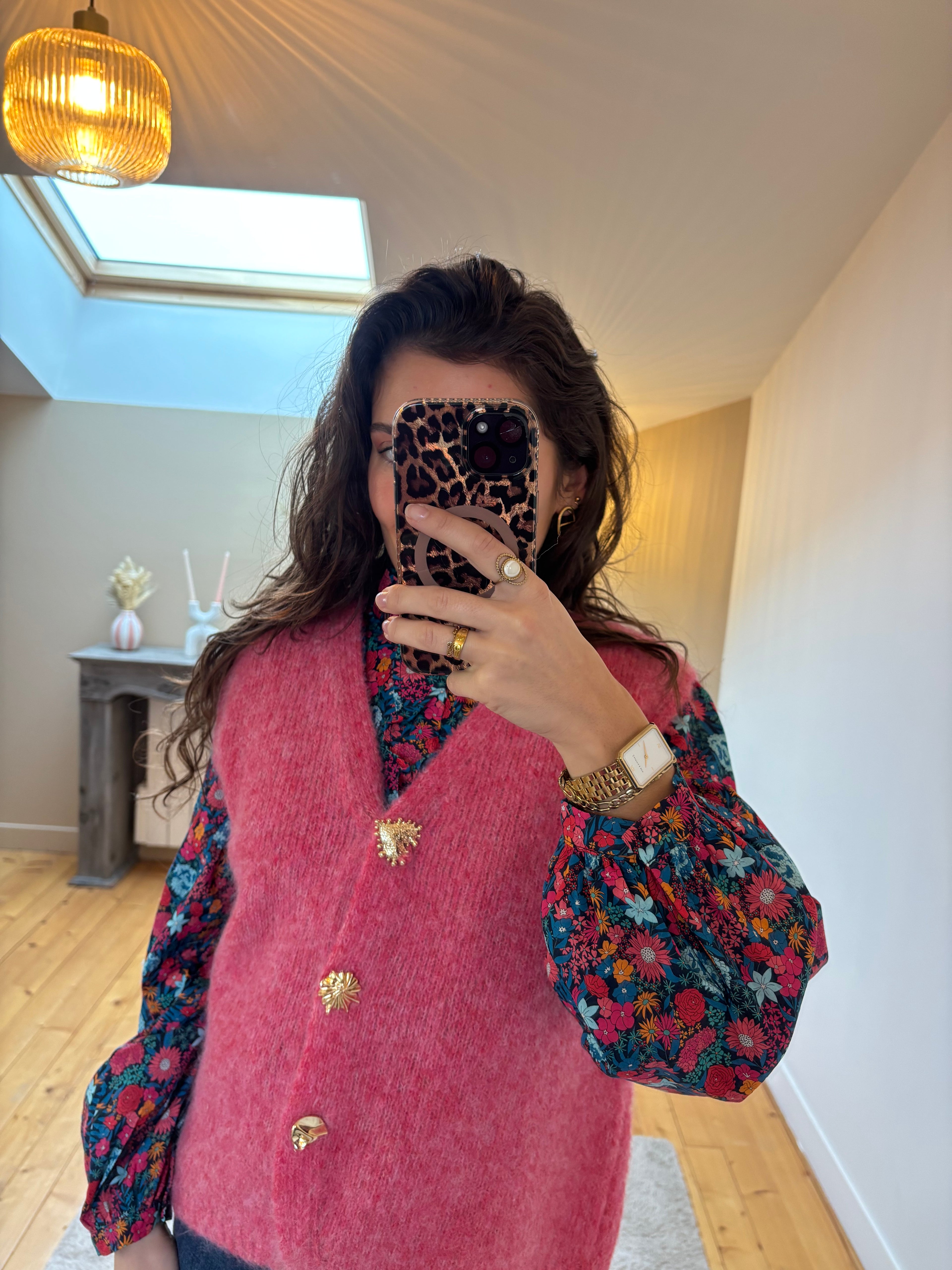 Gilet sans manches Lison - Rose