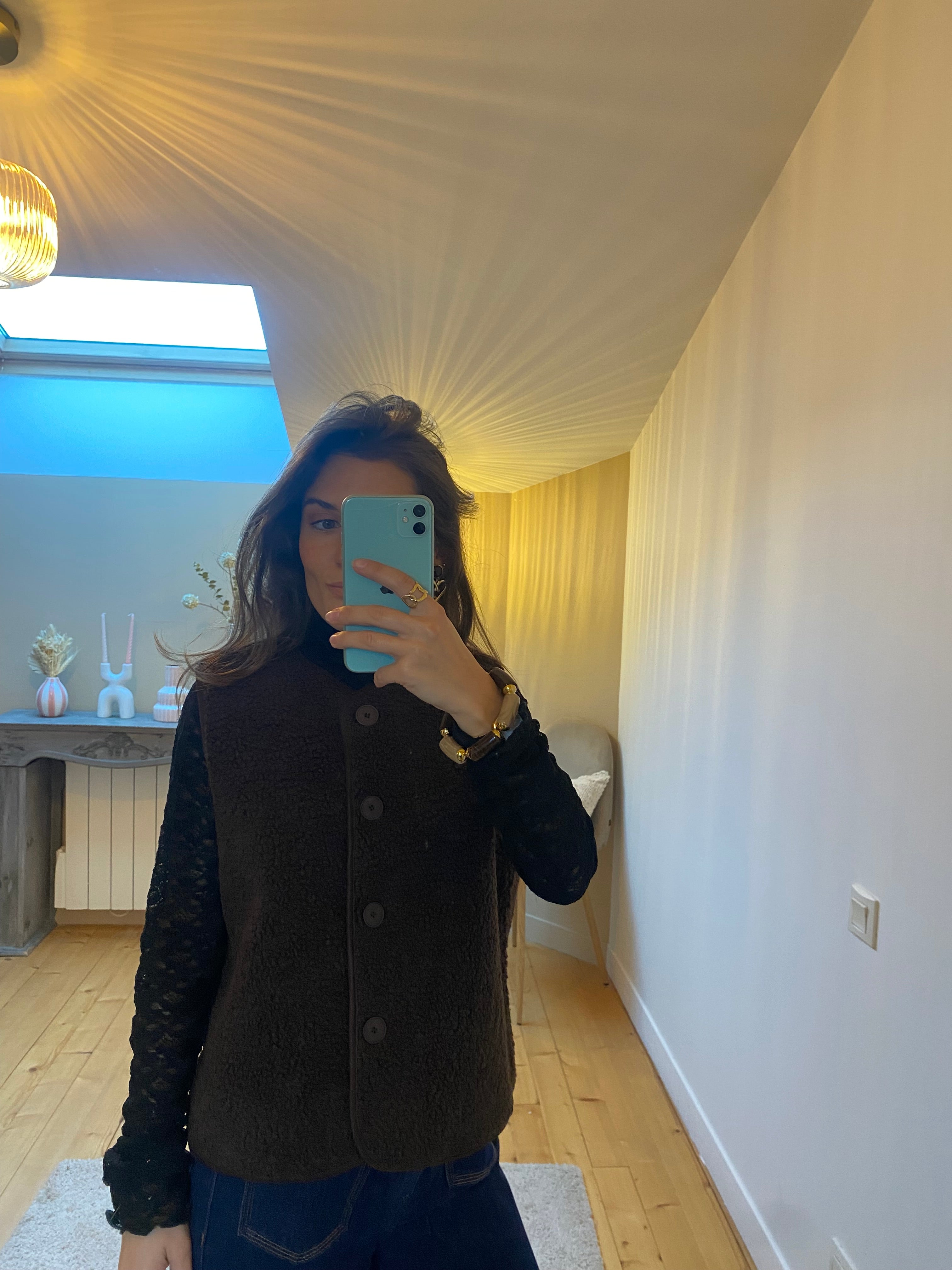 Gilet sans manches Mélina- Chocolat