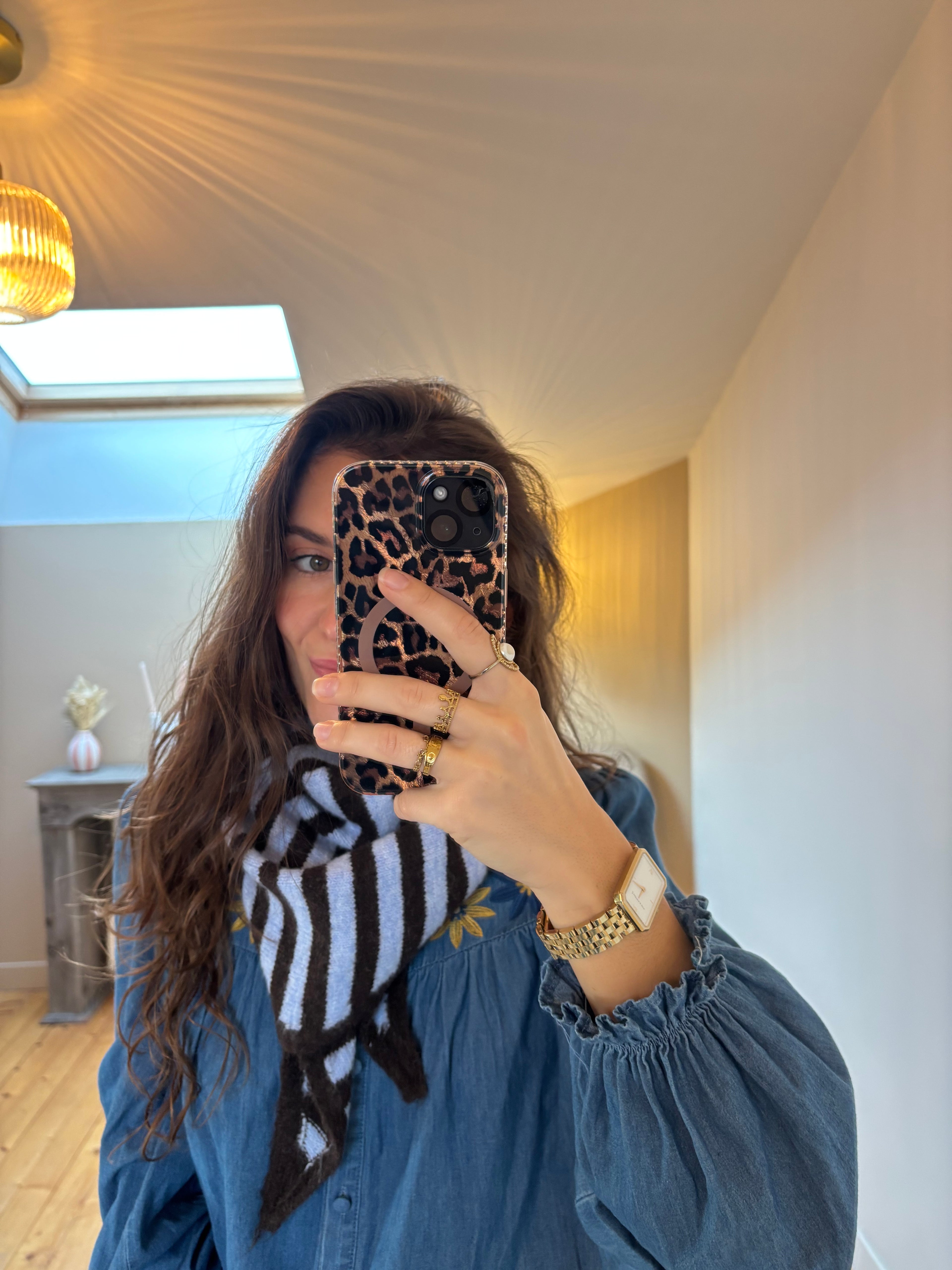 Foulard triangle Basile - Bleu ciel