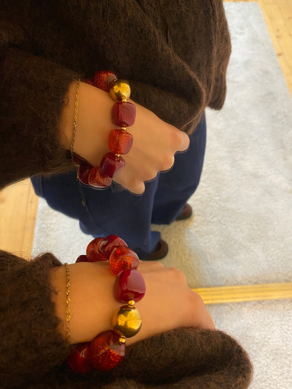 Bracelet lou - Bordeaux