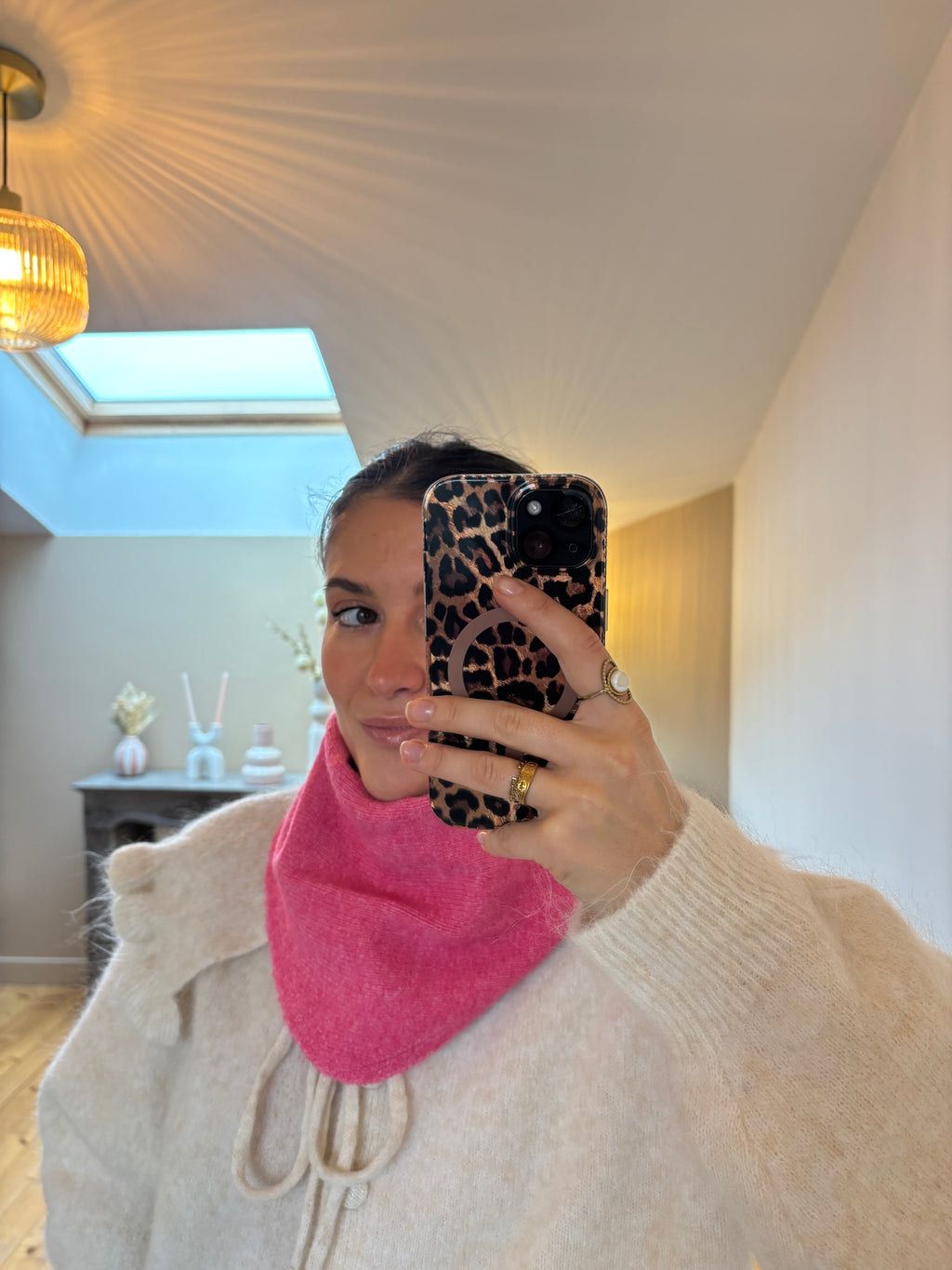 Foulard triangle Simon - Fushia