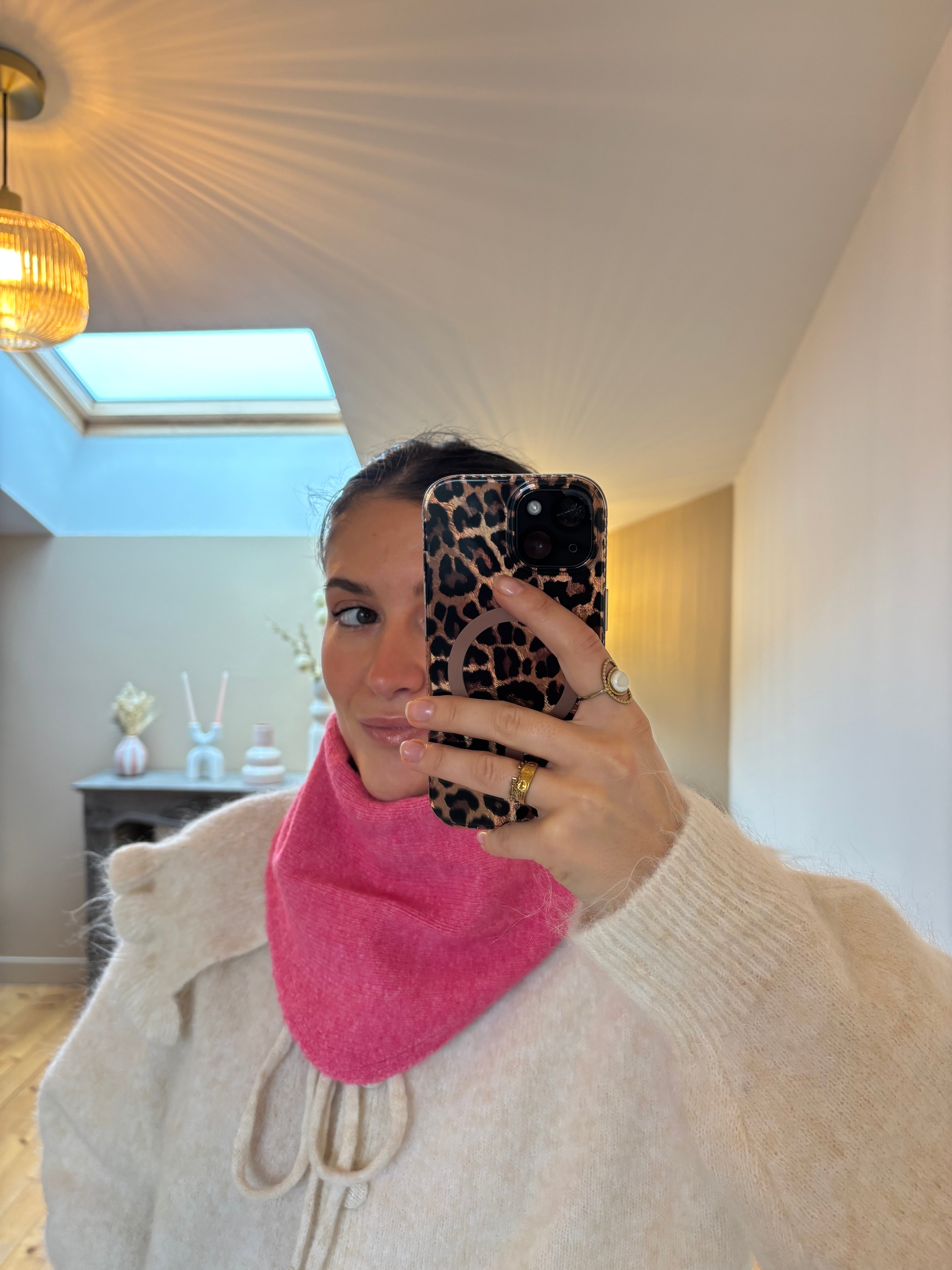 Foulard triangle Simon - Fushia