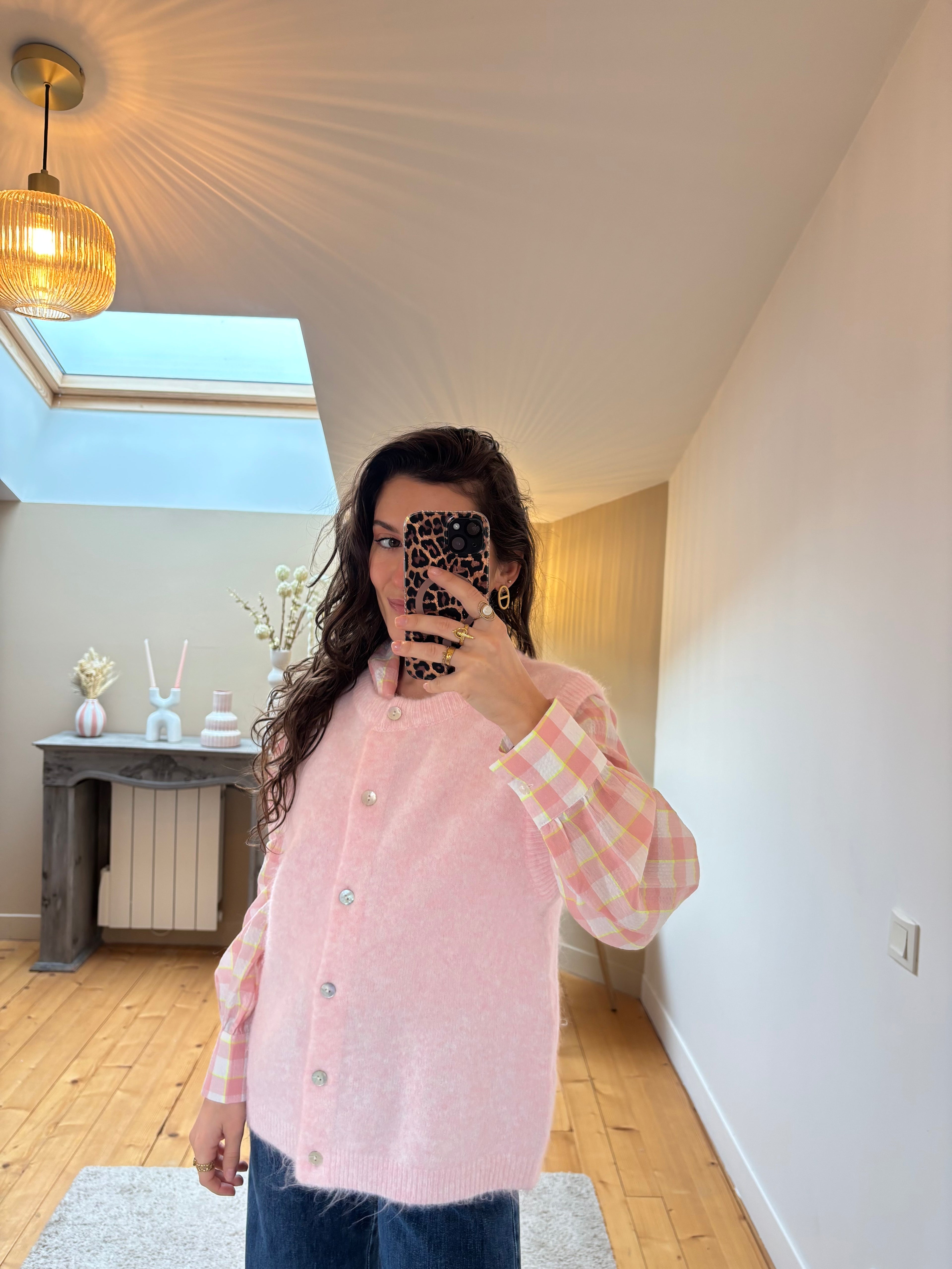 Gilet sans manches Lalie - Rose