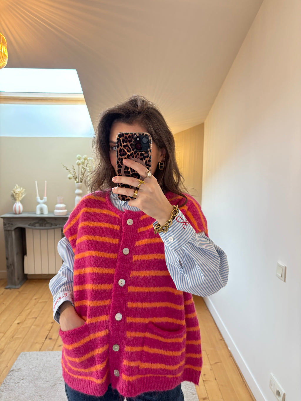 Gilet sans manches Camille - Fushia