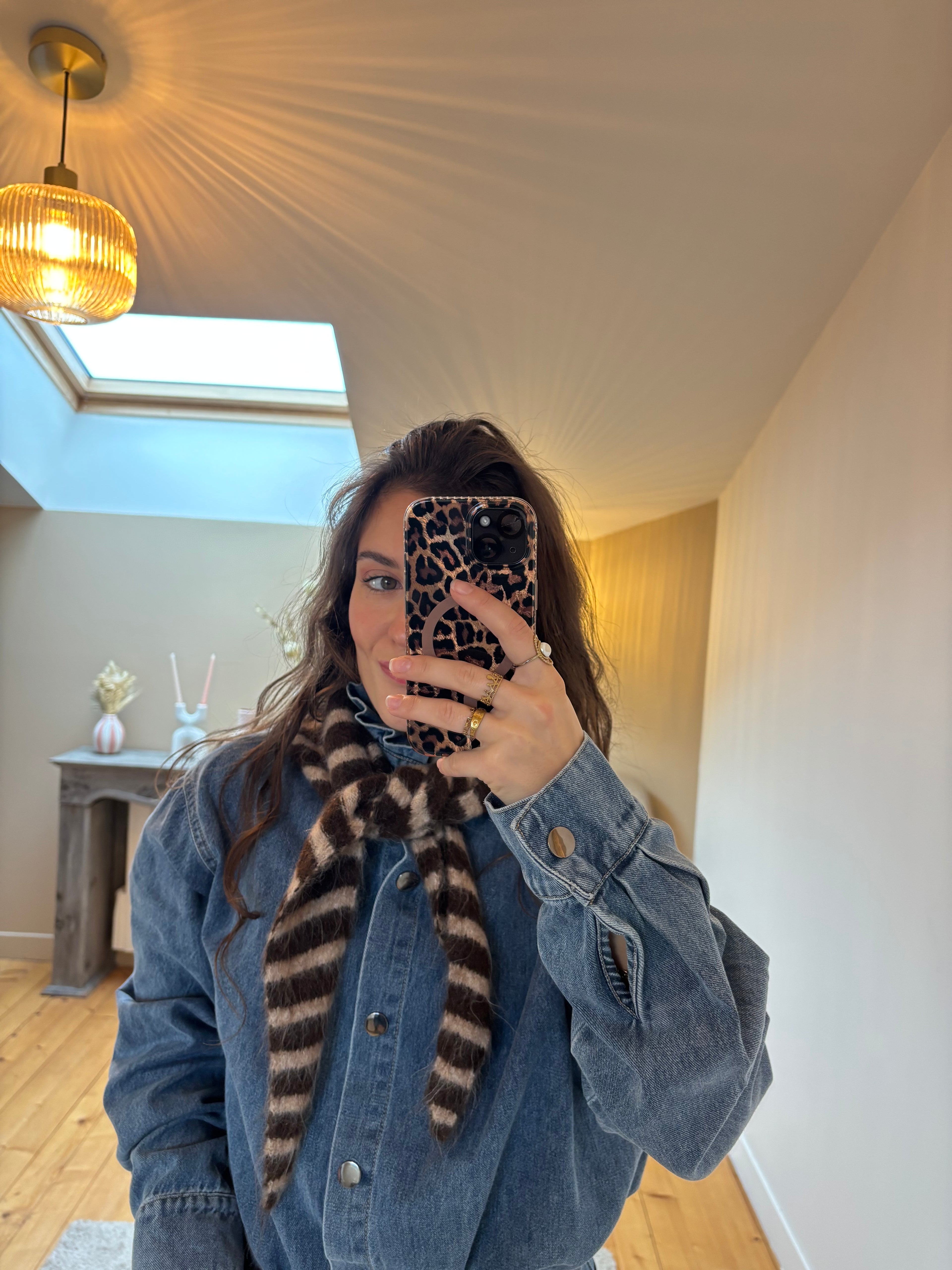 Foulard triangle Maël - Chocolat