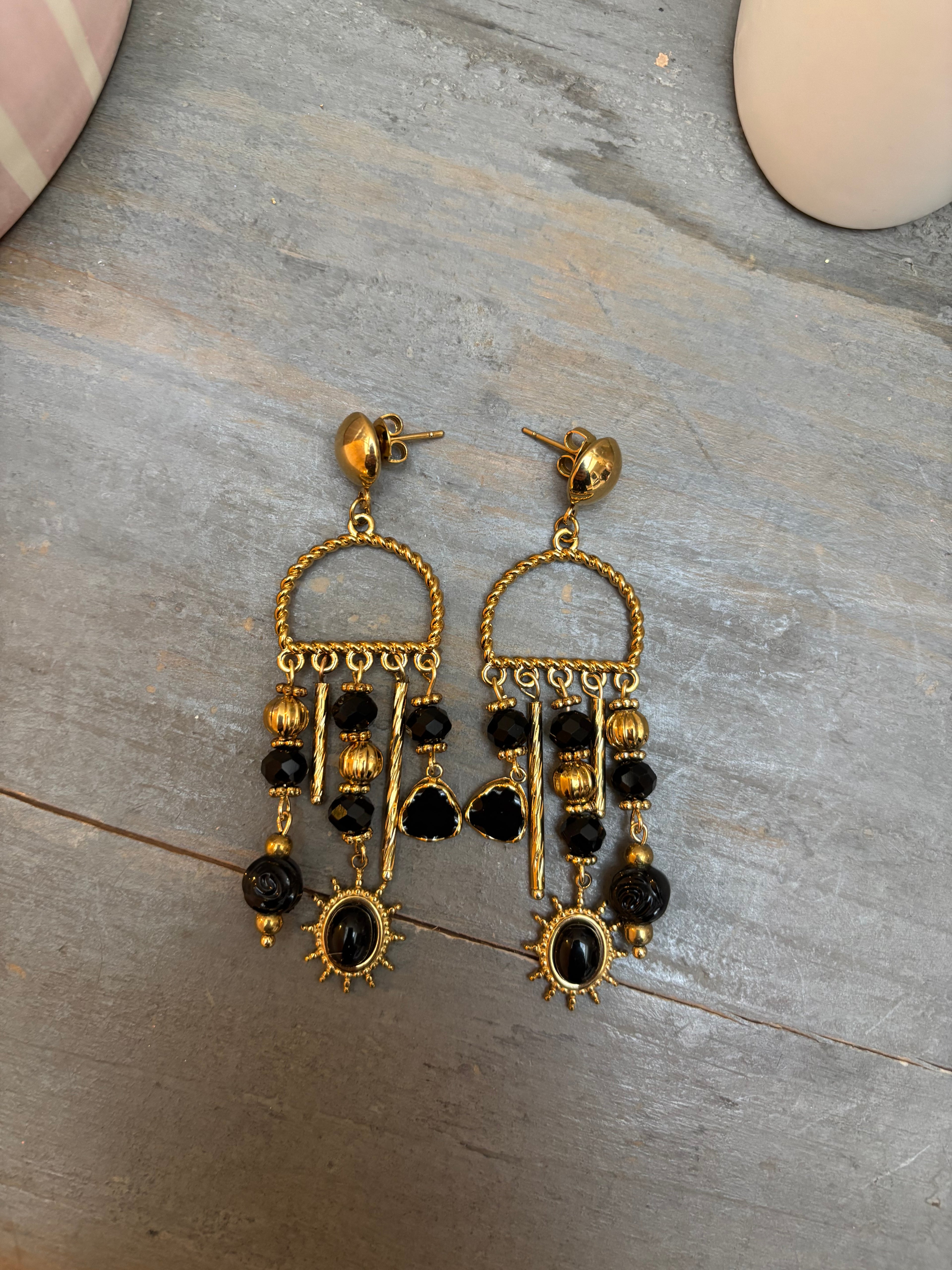 Boucles d'oreilles Mathilde - Noir