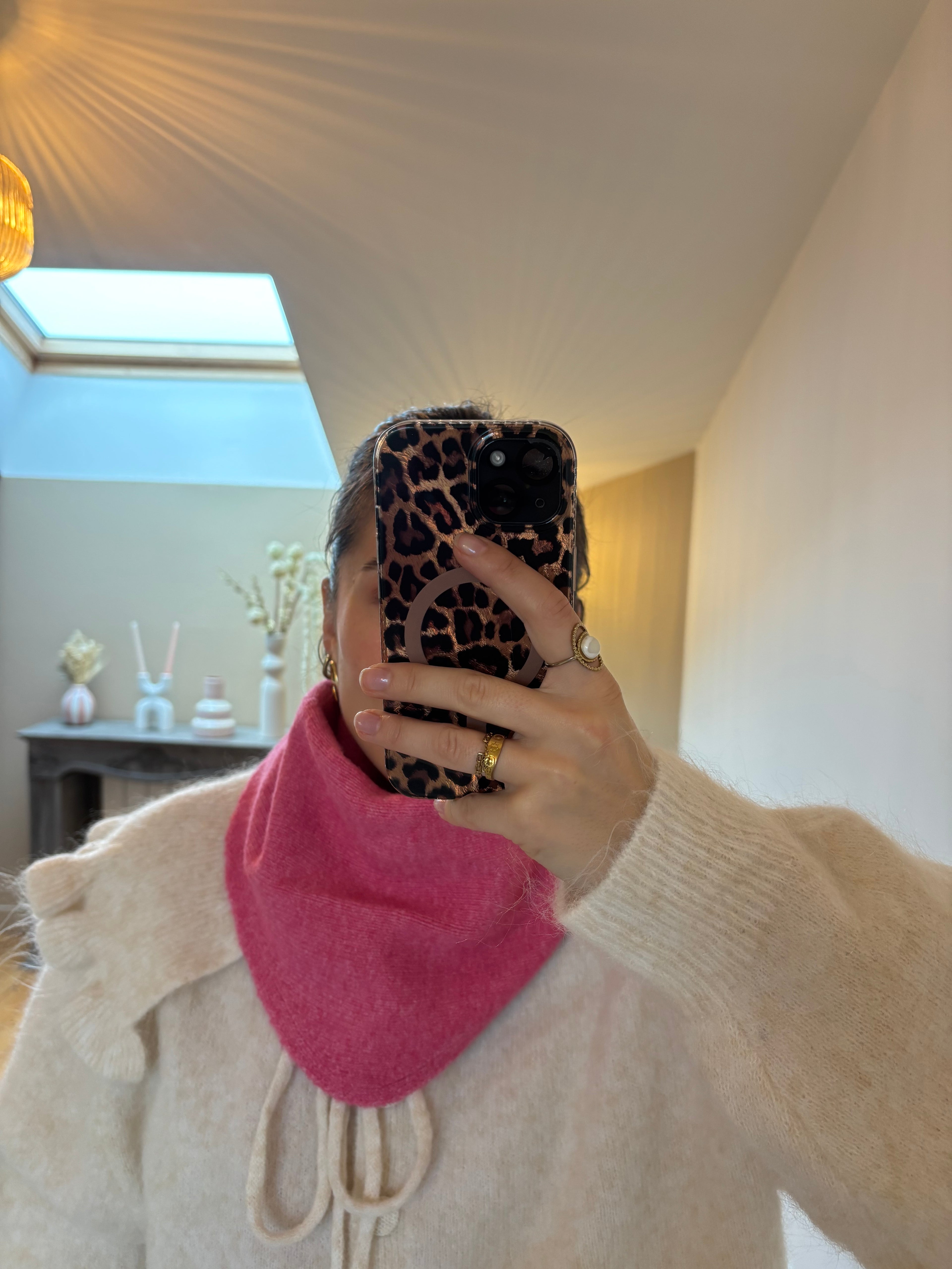 Foulard triangle Simon - Fushia