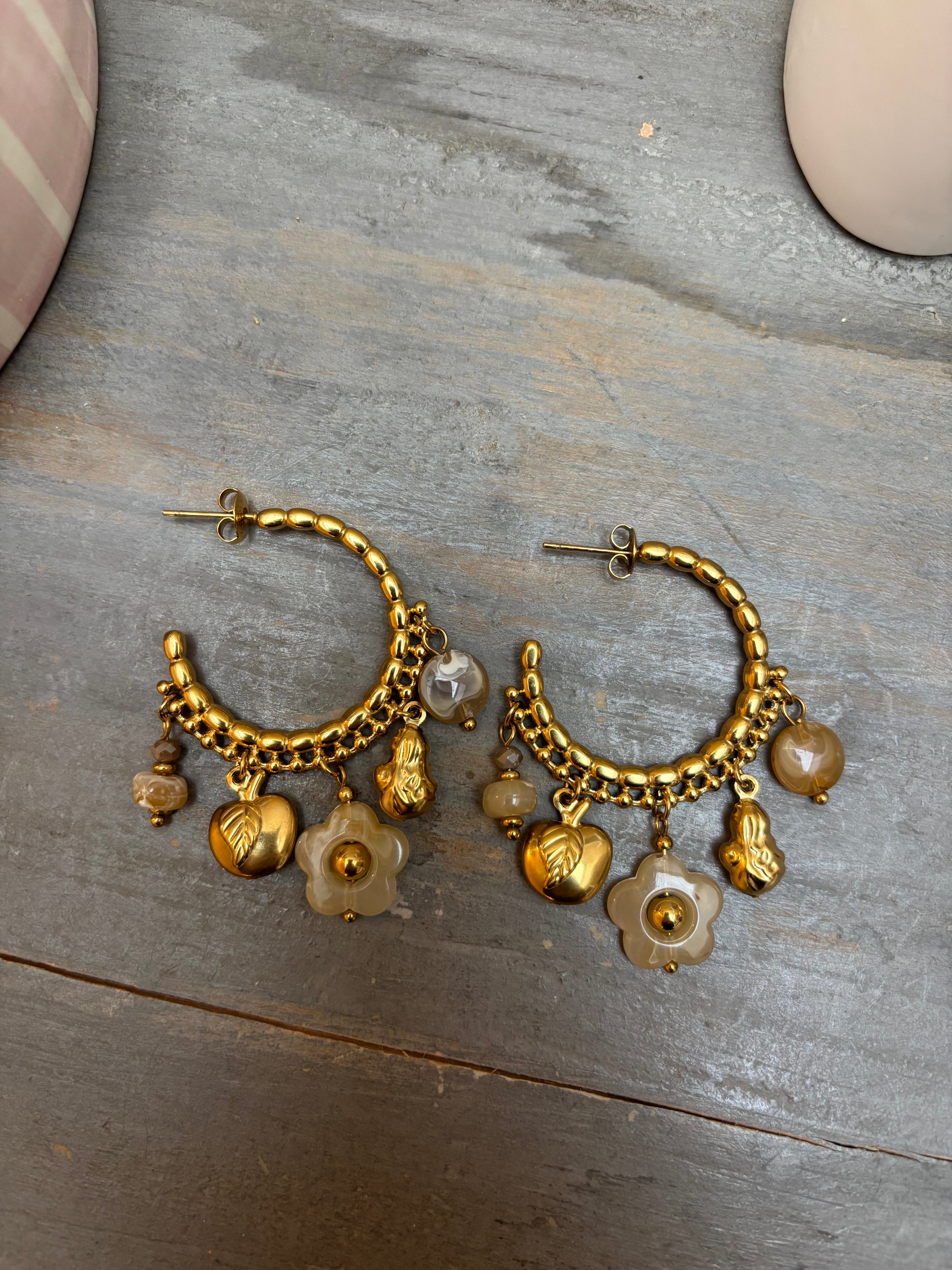Boucles d'oreilles Louisa - Taupe