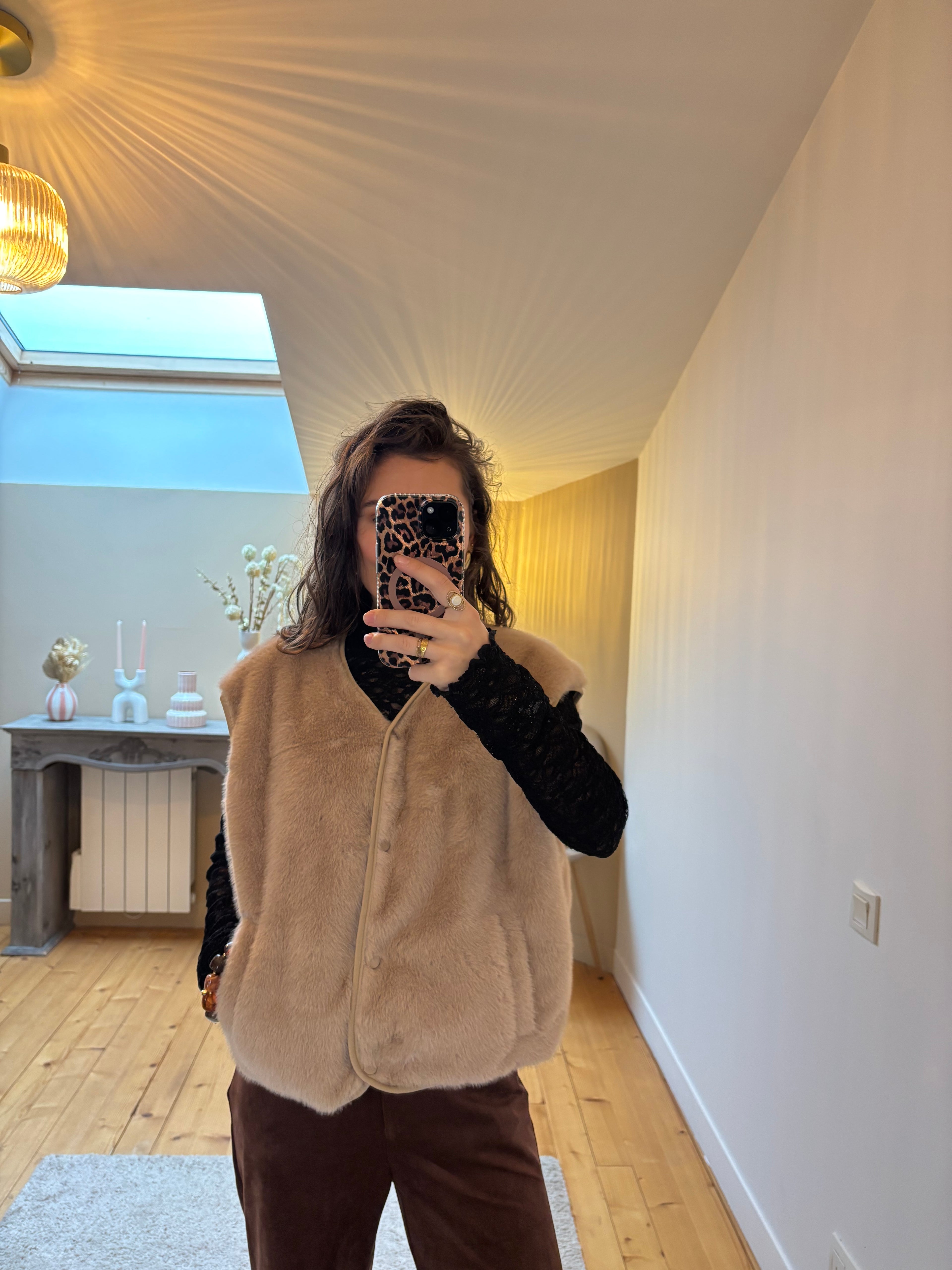 Gilet sans manches Fabiola - Taupe
