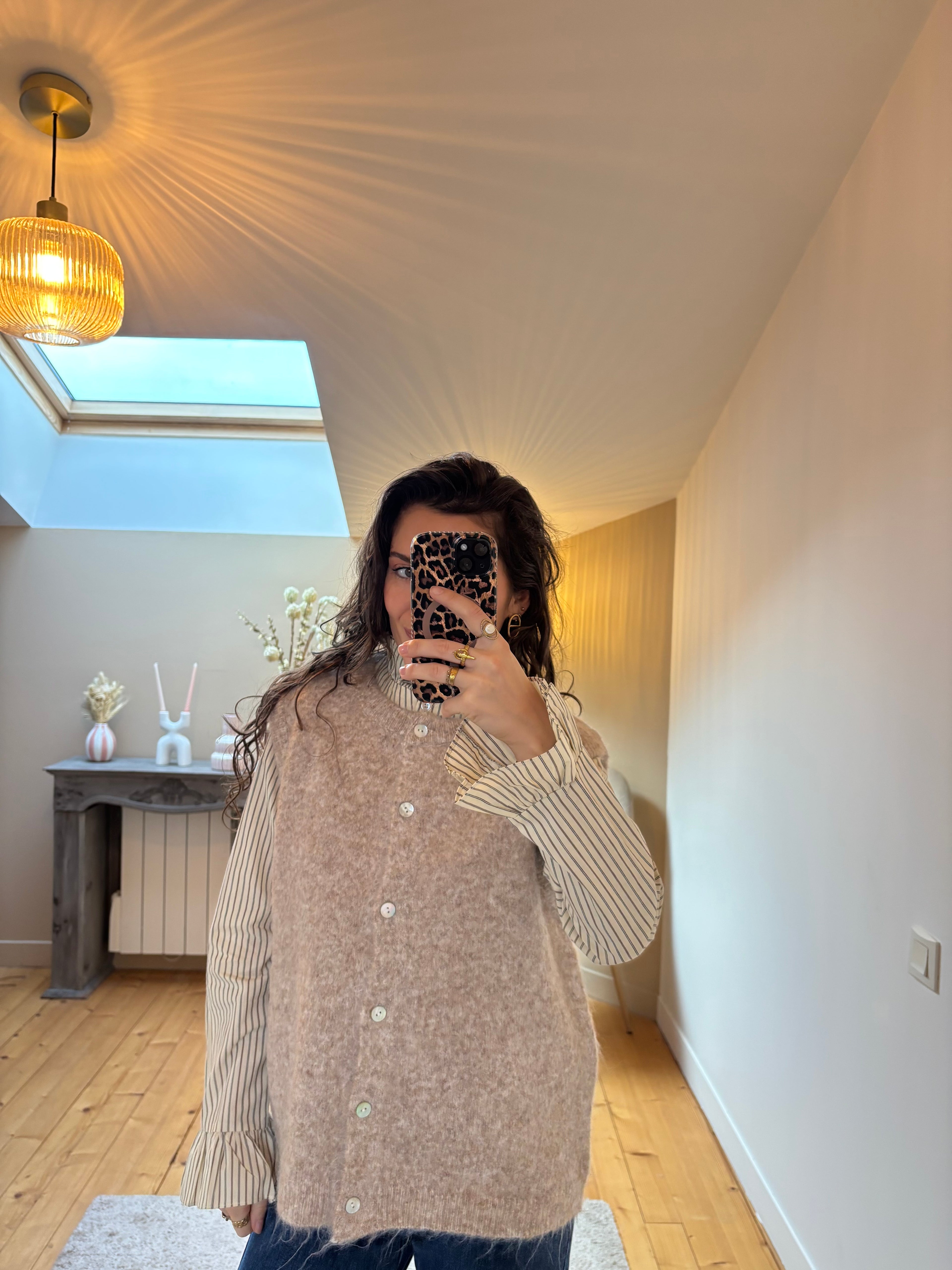 Gilet sans manches Lalie - Taupe