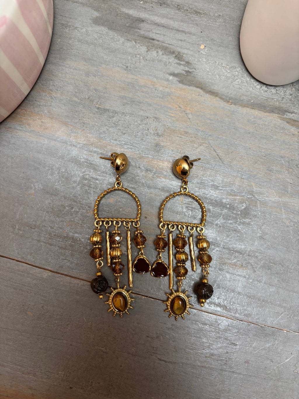 Boucles d'oreilles Mathilde - Chocolat