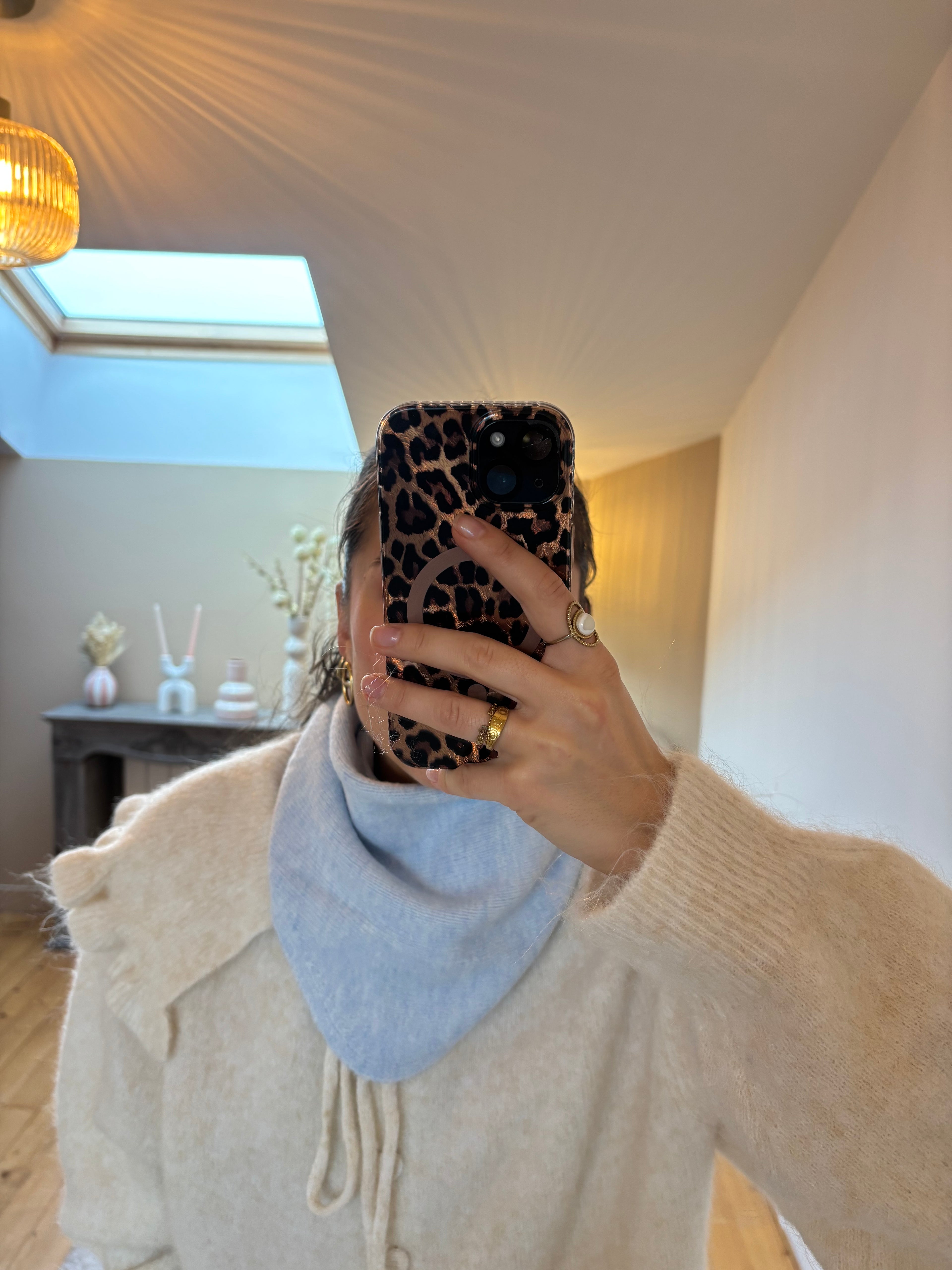 Foulard triangle Simon - Bleu ciel