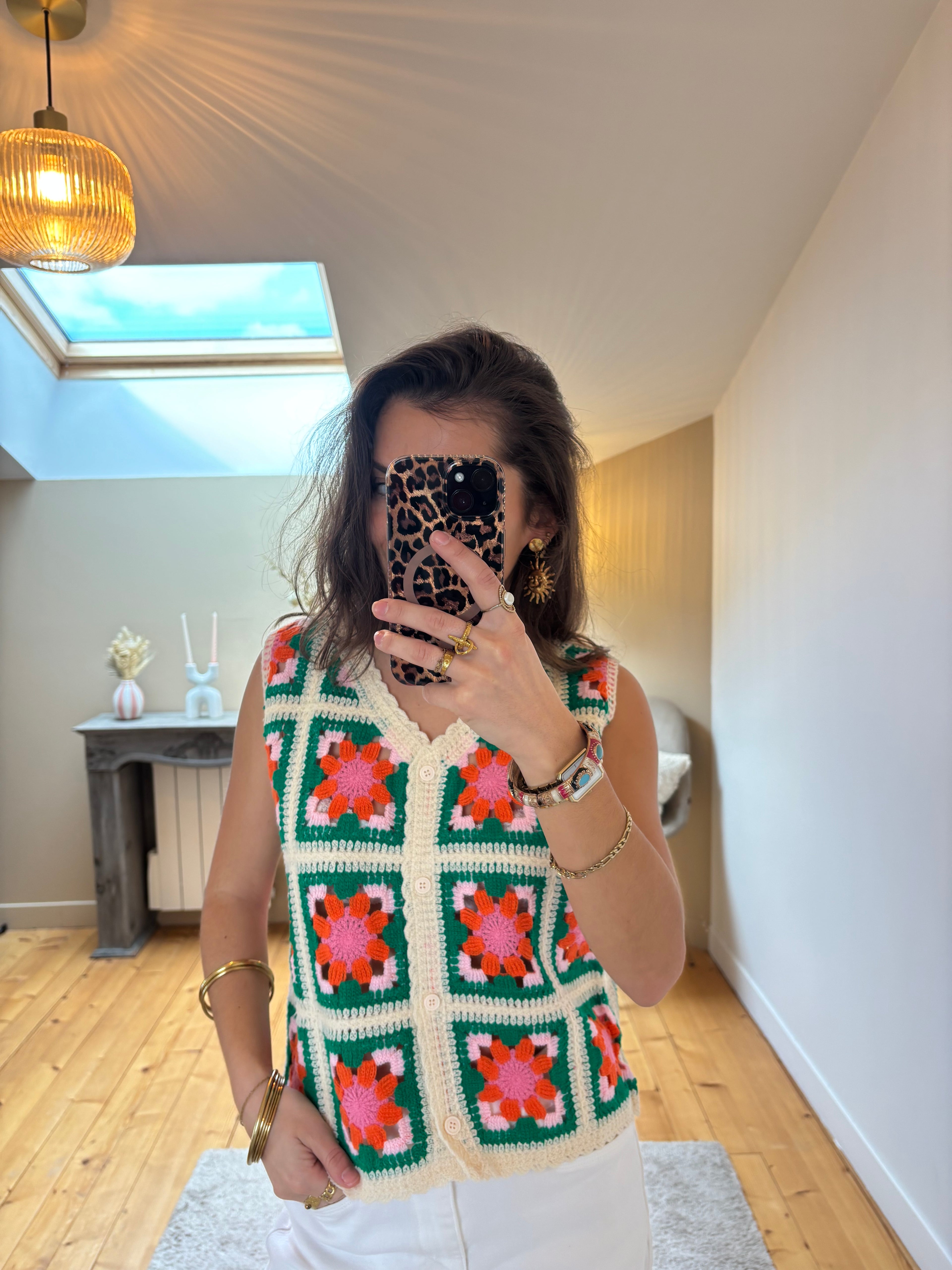 Top crochet Sienna - Vert