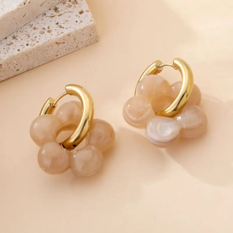 Boucles d'oreilles Delphine - Taupe