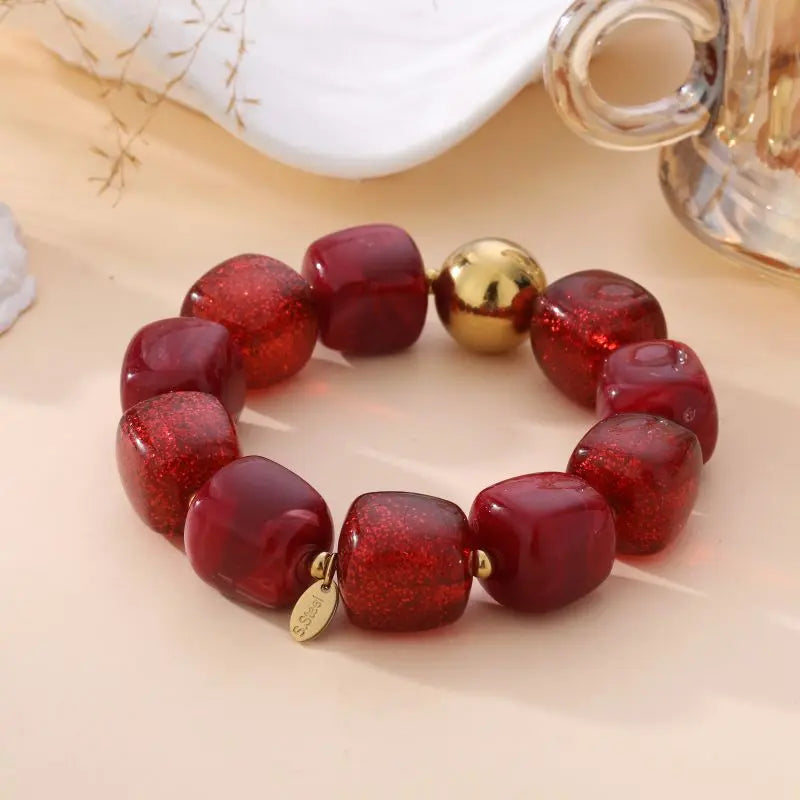 Bracelet lou - Bordeaux