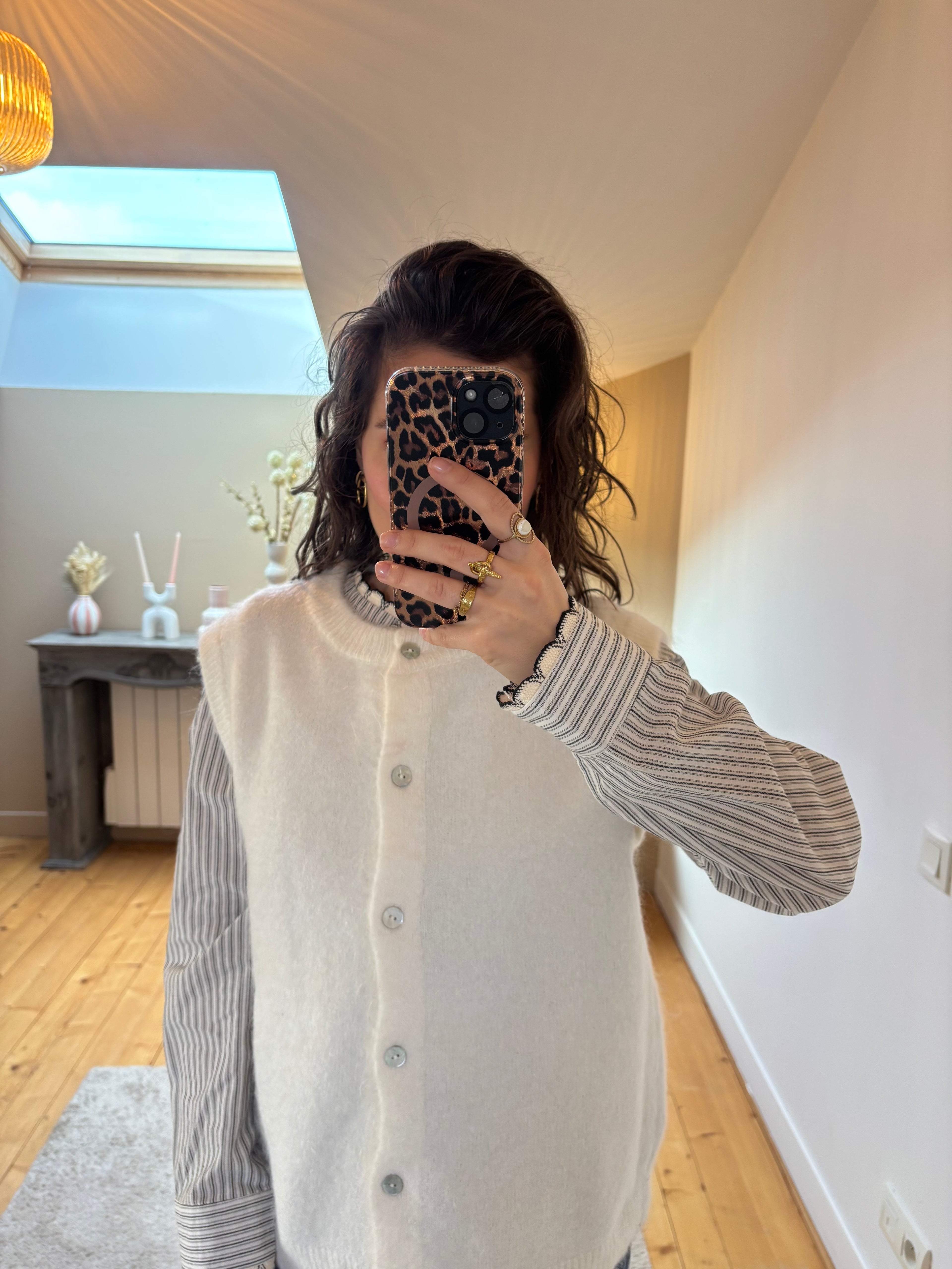 Gilet sans manches Lalie - Blanc