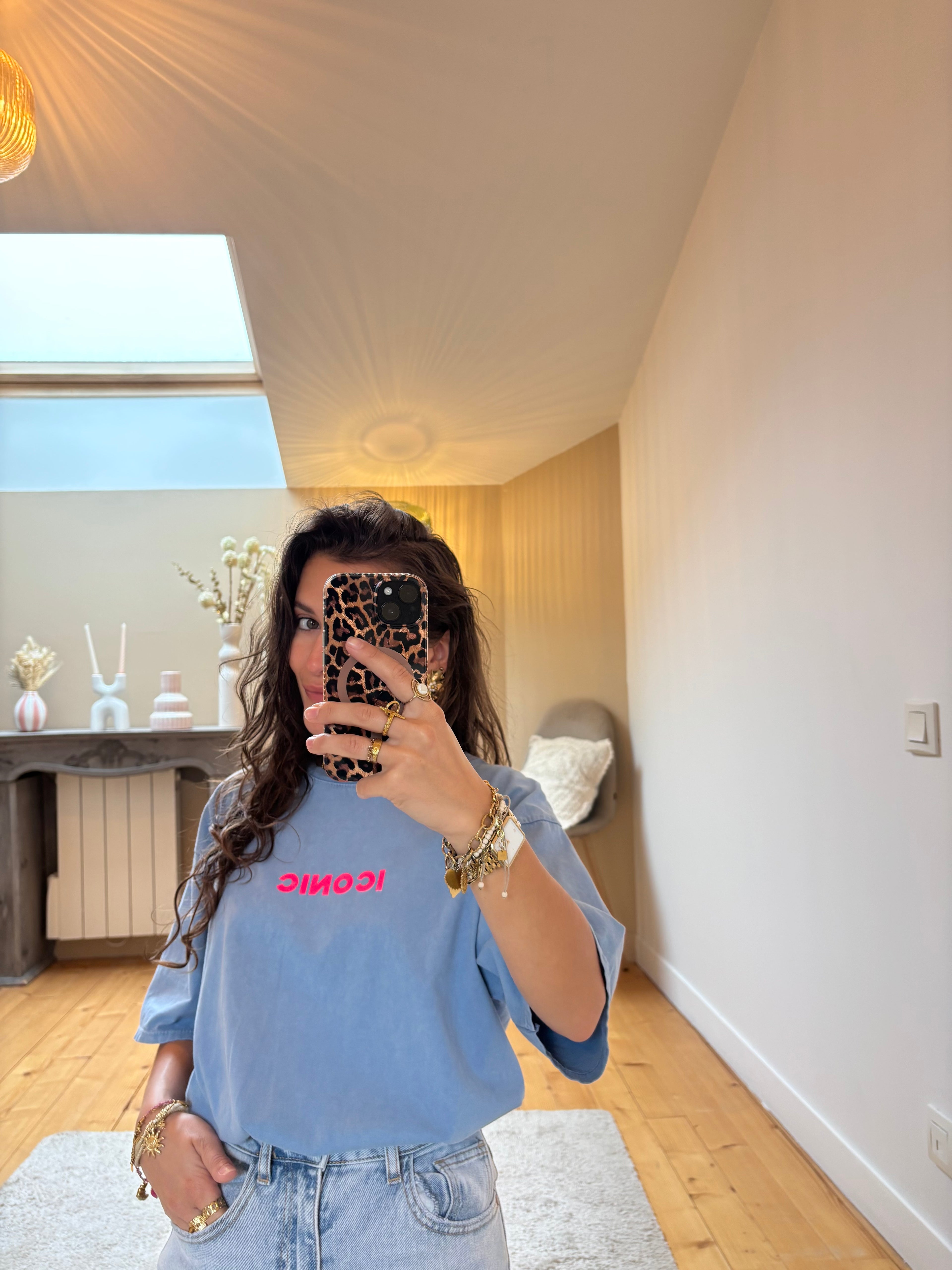 T-shirt Iconic - Bleu jean