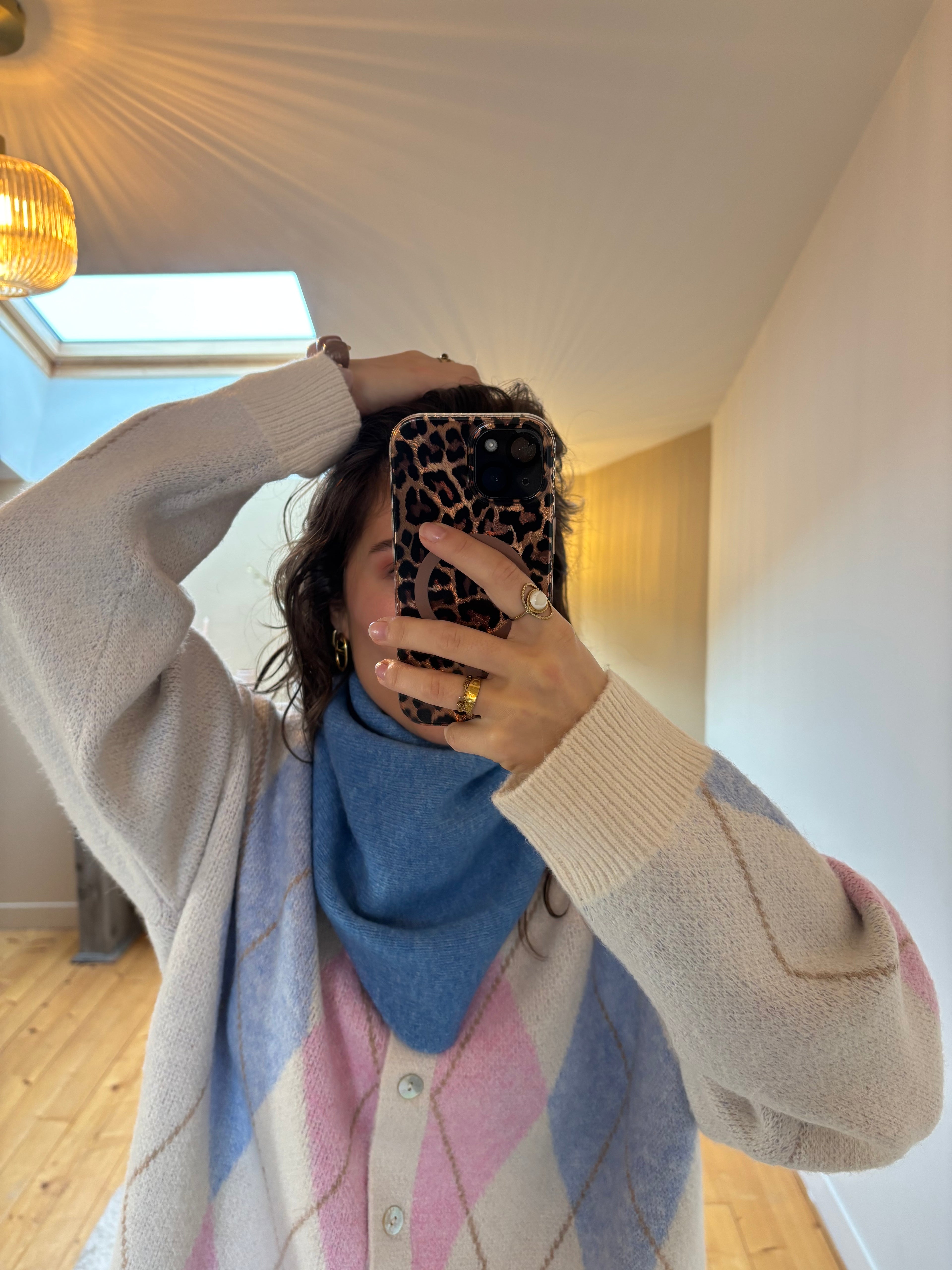 Foulard triangle Simon - Bleu royal