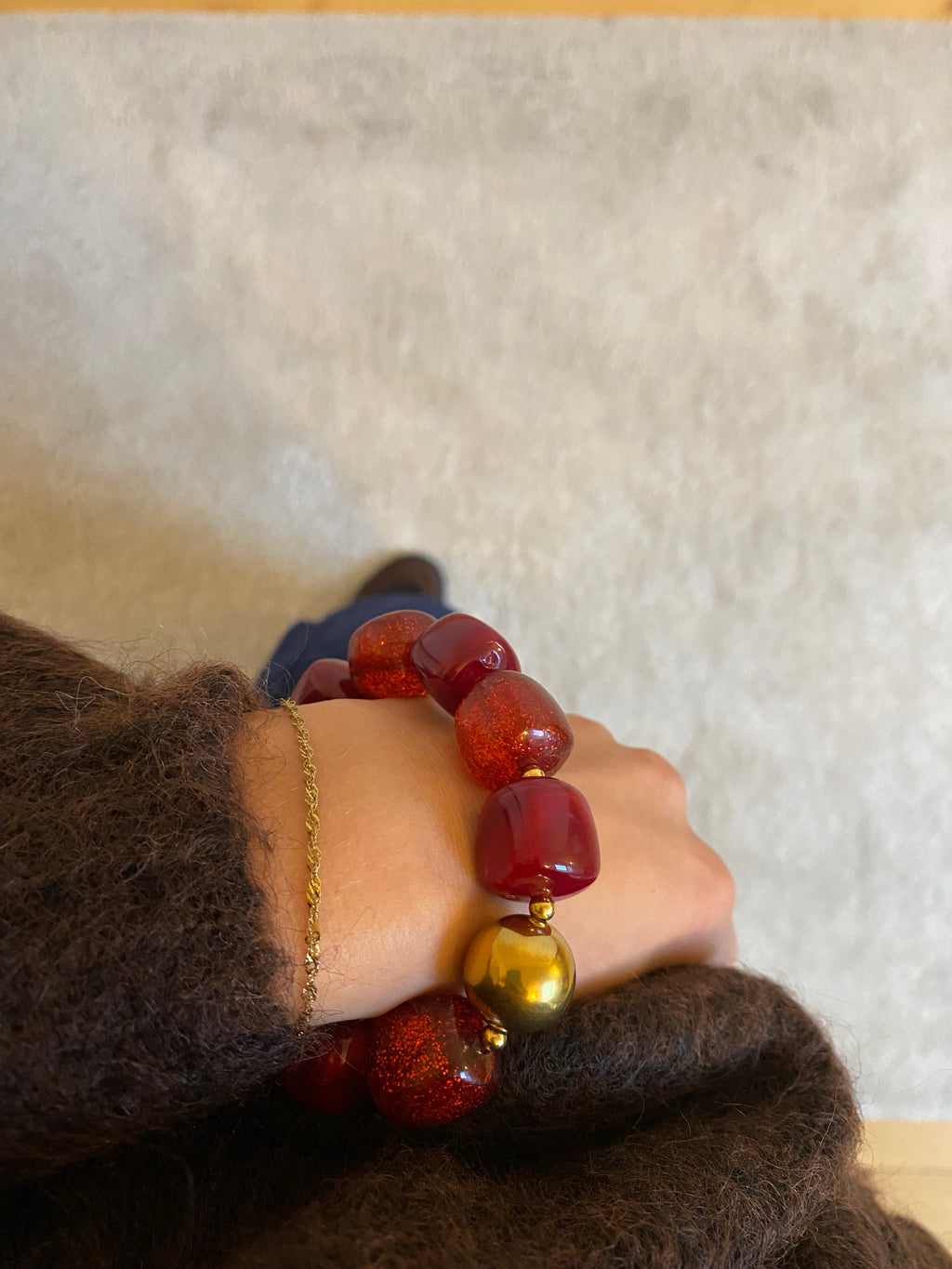Bracelet lou - Bordeaux