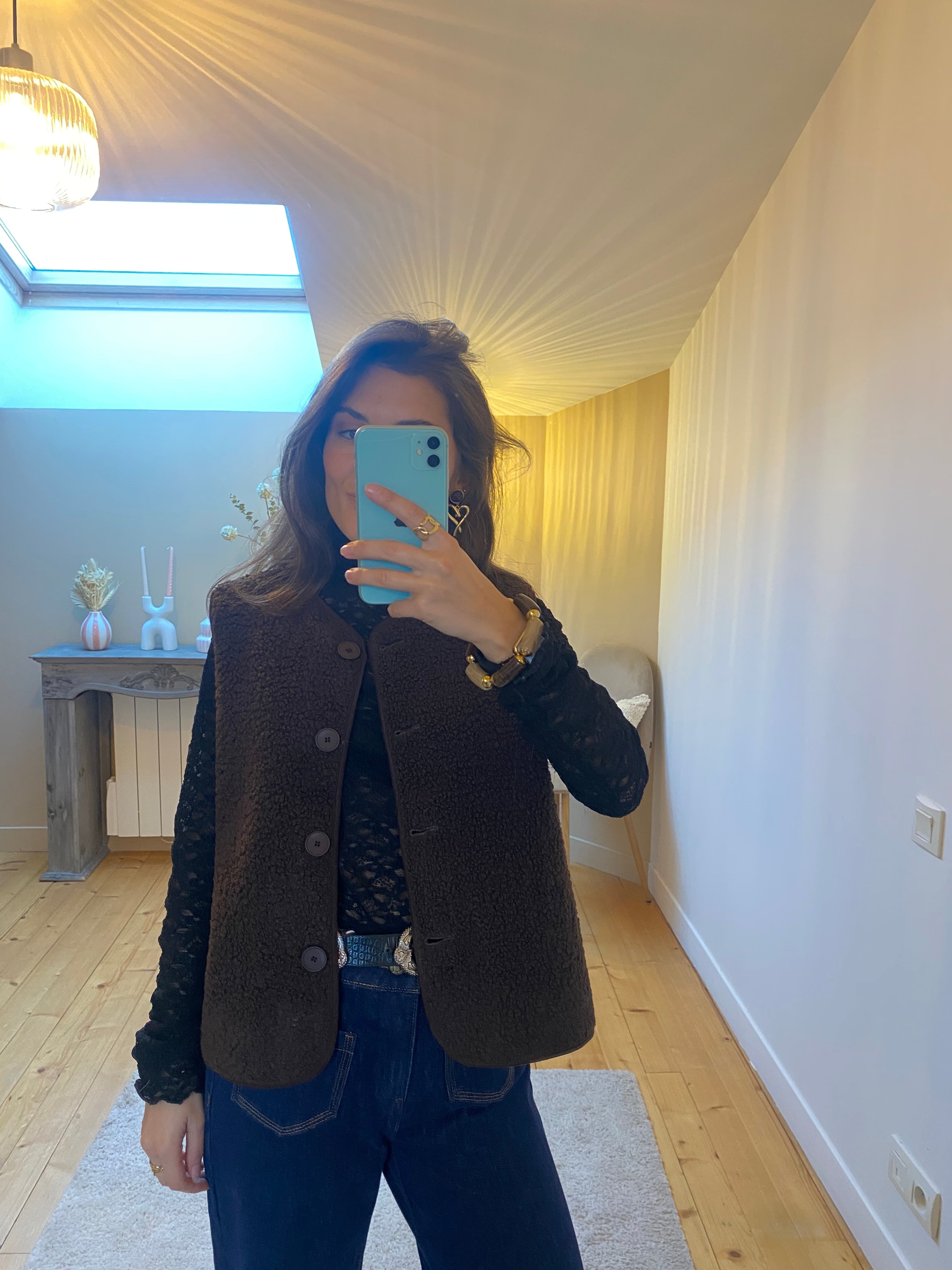 Gilet sans manches Mélina- Chocolat