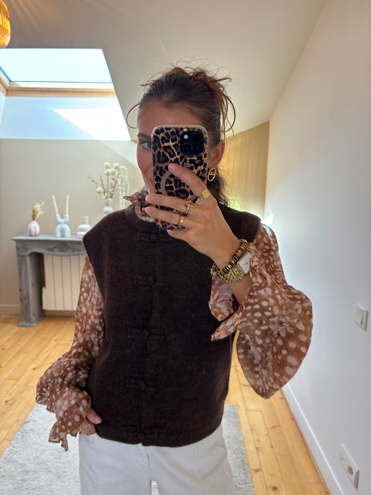 Gilet sans manches Alma - Chocolat