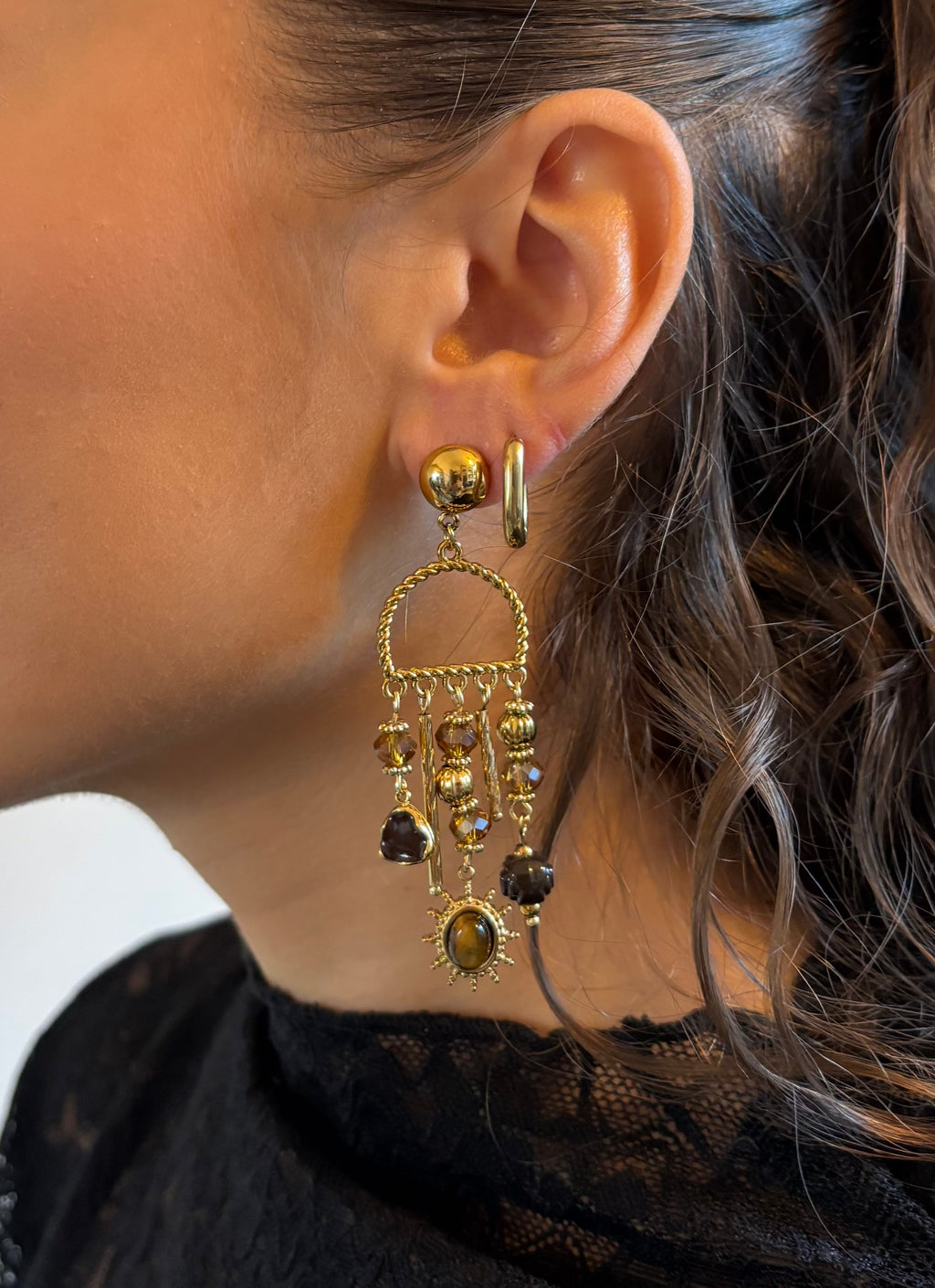 Boucles d'oreilles Mathilde - Chocolat