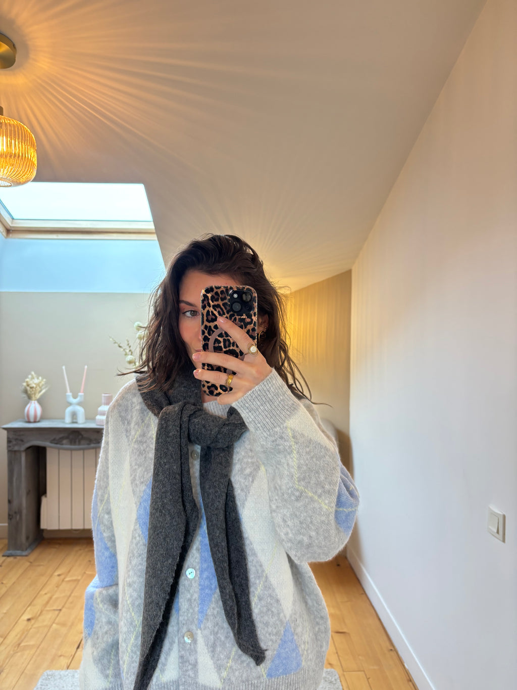 Foulard triangle Simon - Gris