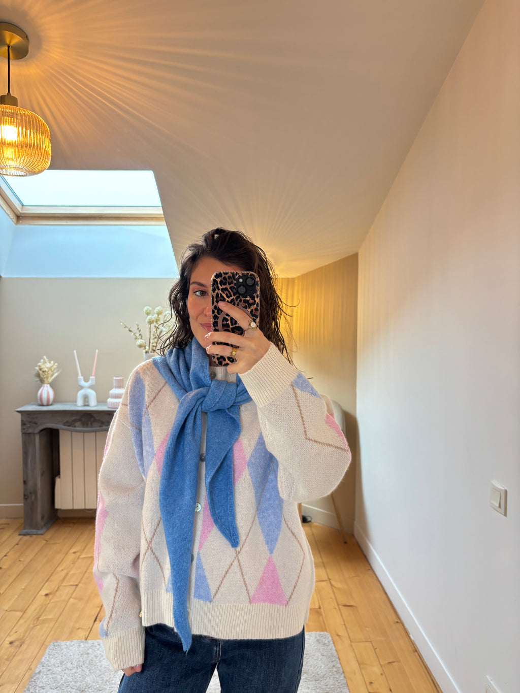 Foulard triangle Simon - Bleu royal