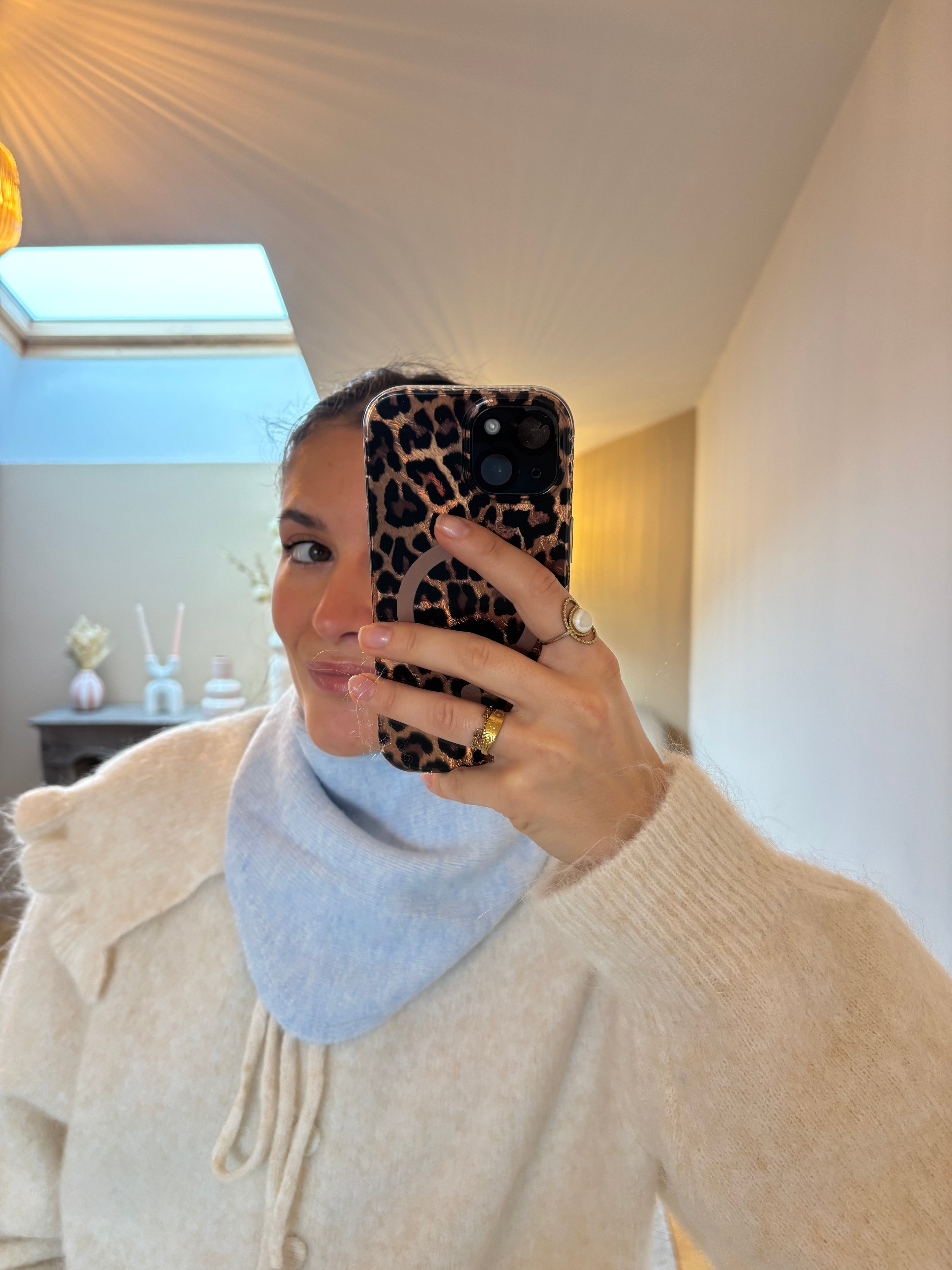 Foulard triangle Simon - Bleu ciel