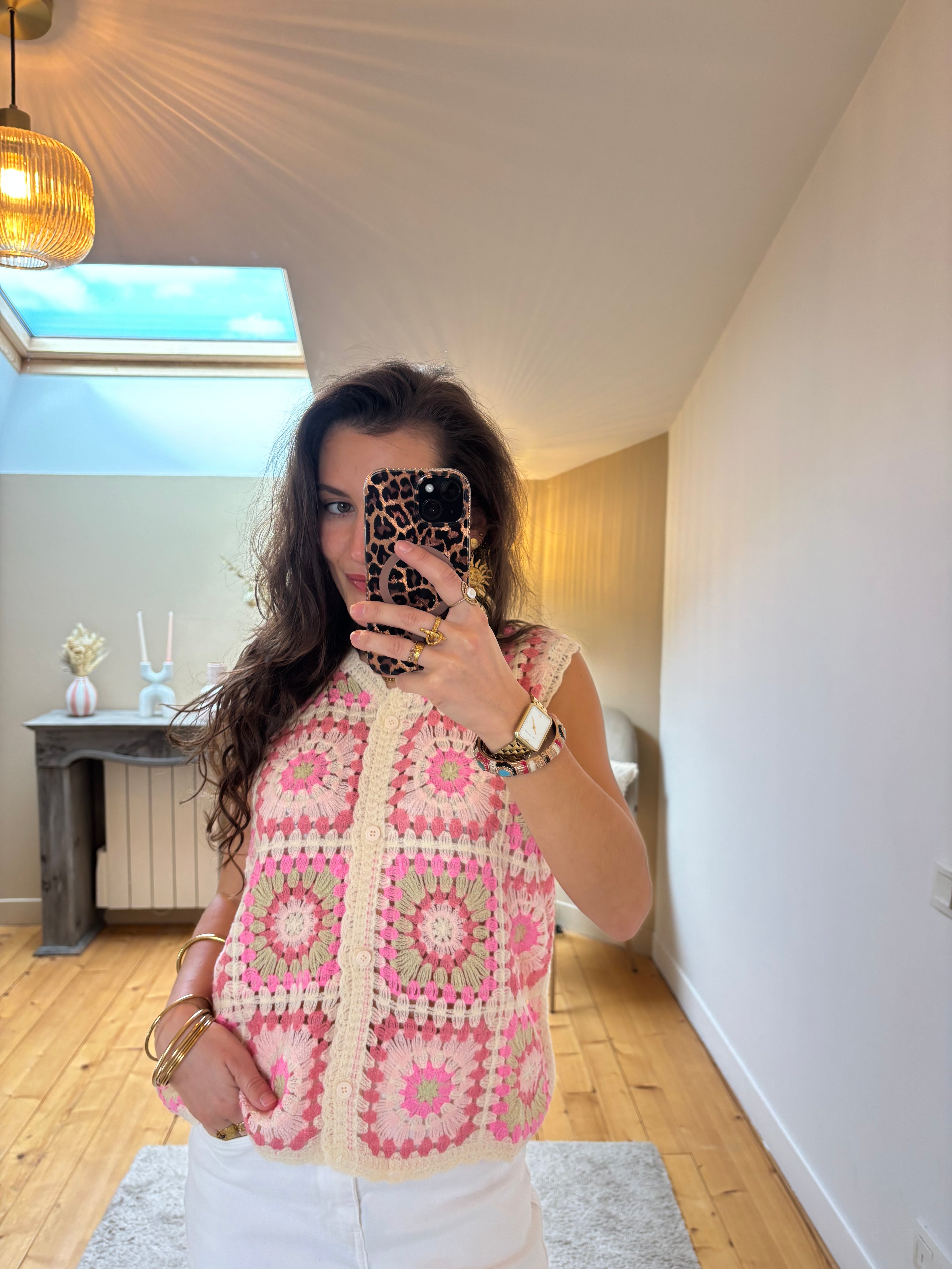 Top crochet Sienna - Rose