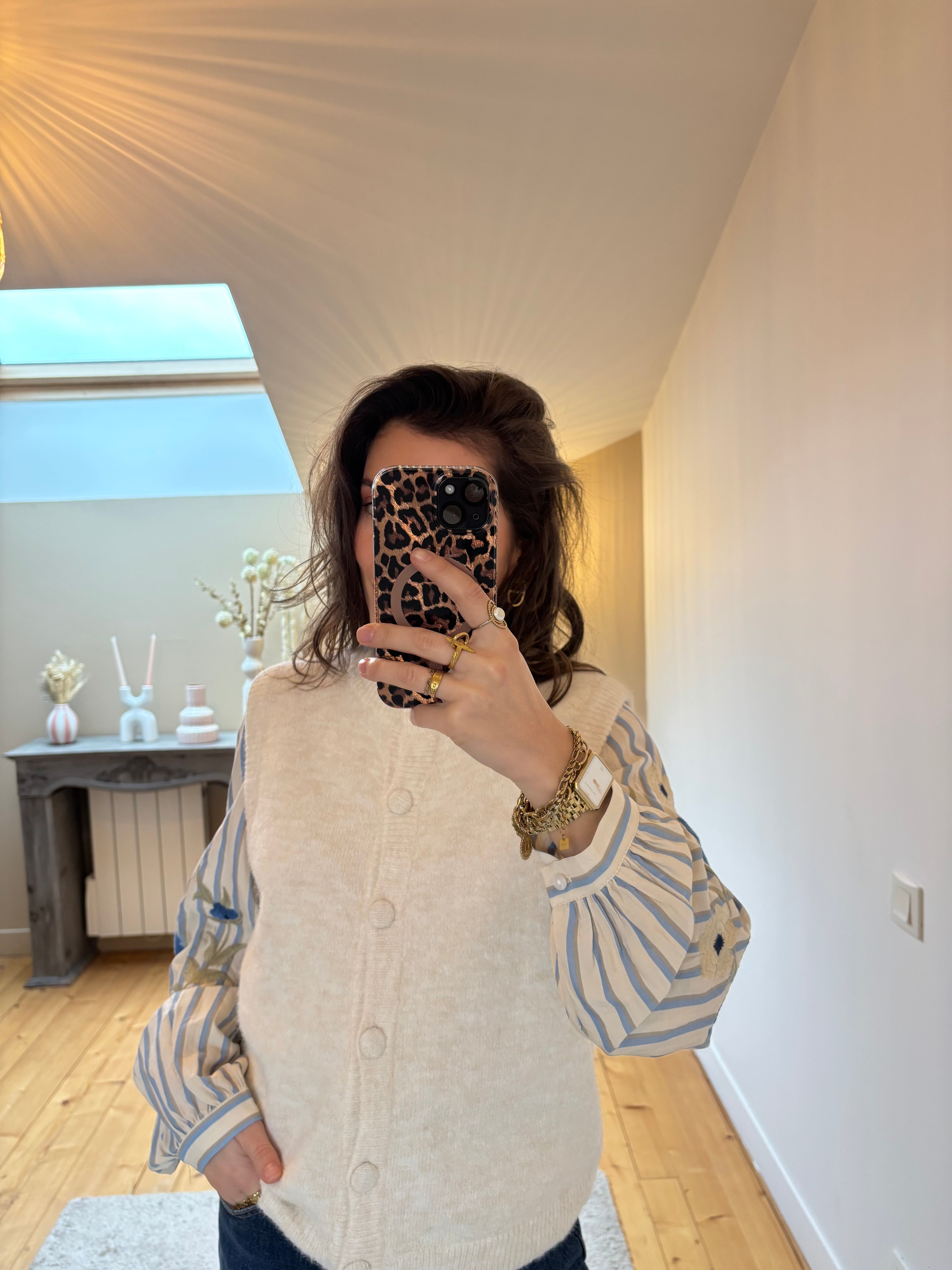 Gilet sans manches Lucie - Écru