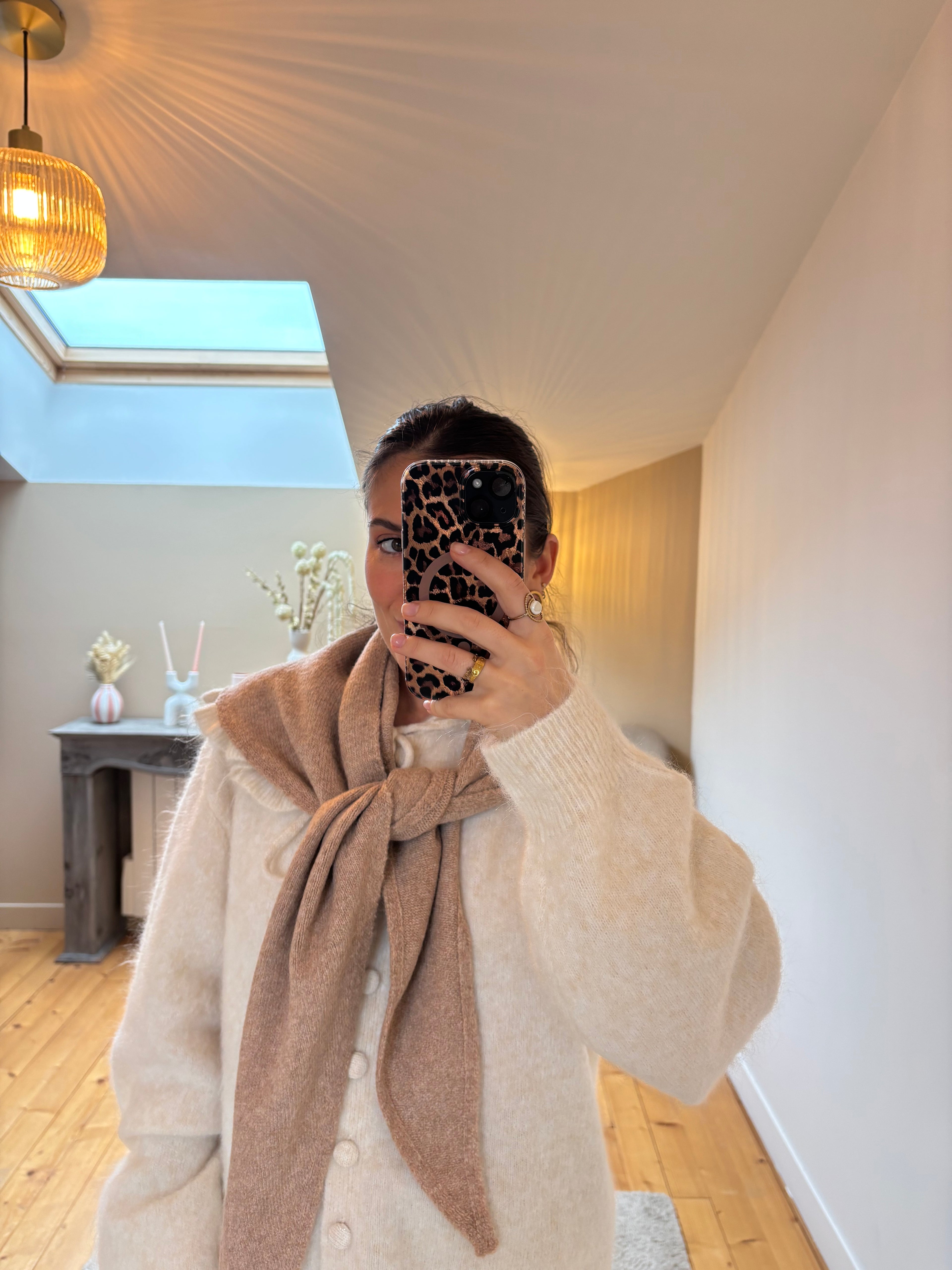 Foulard triangle Simon - Taupe