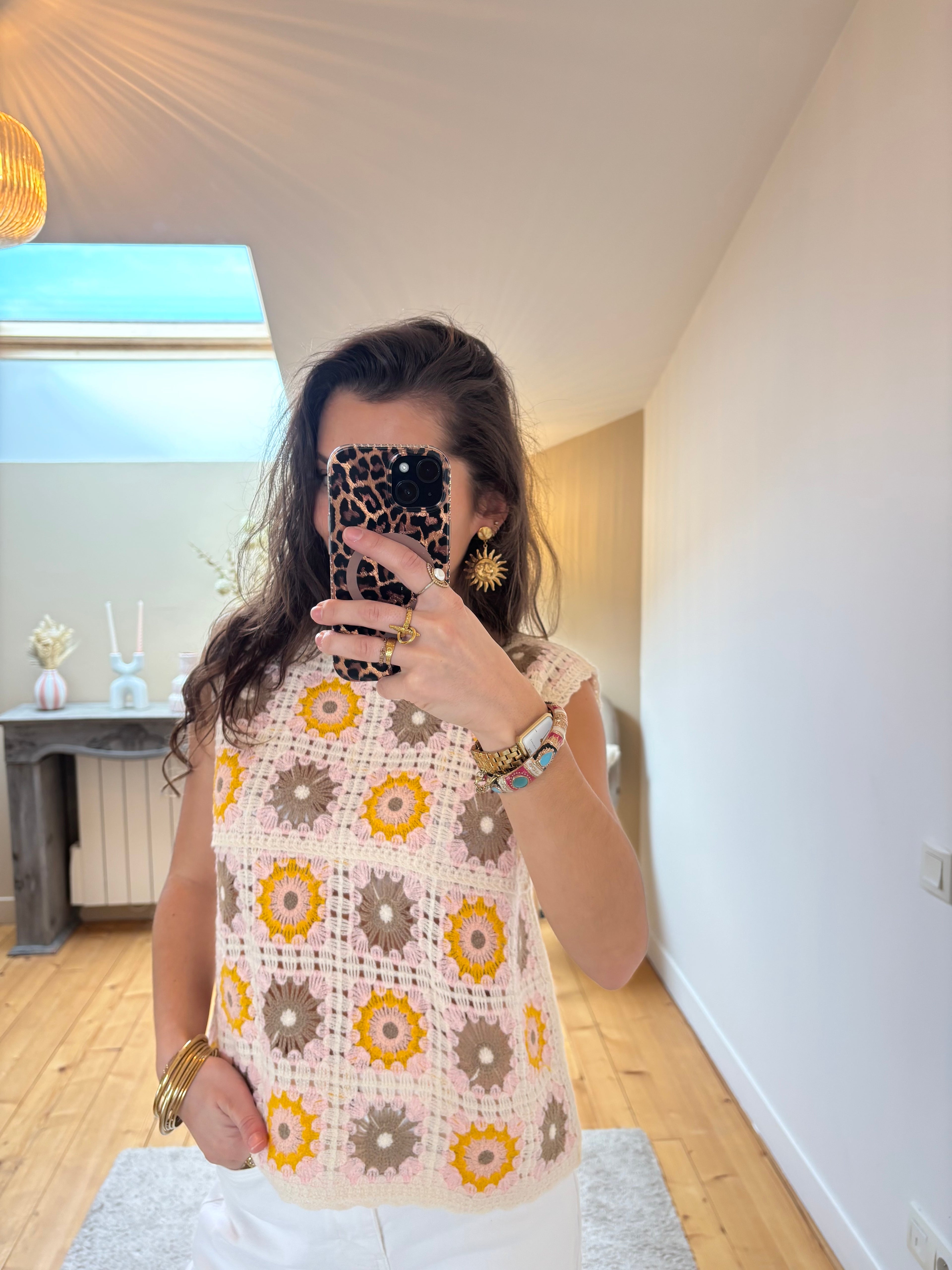 Top crochet Boho - Rose