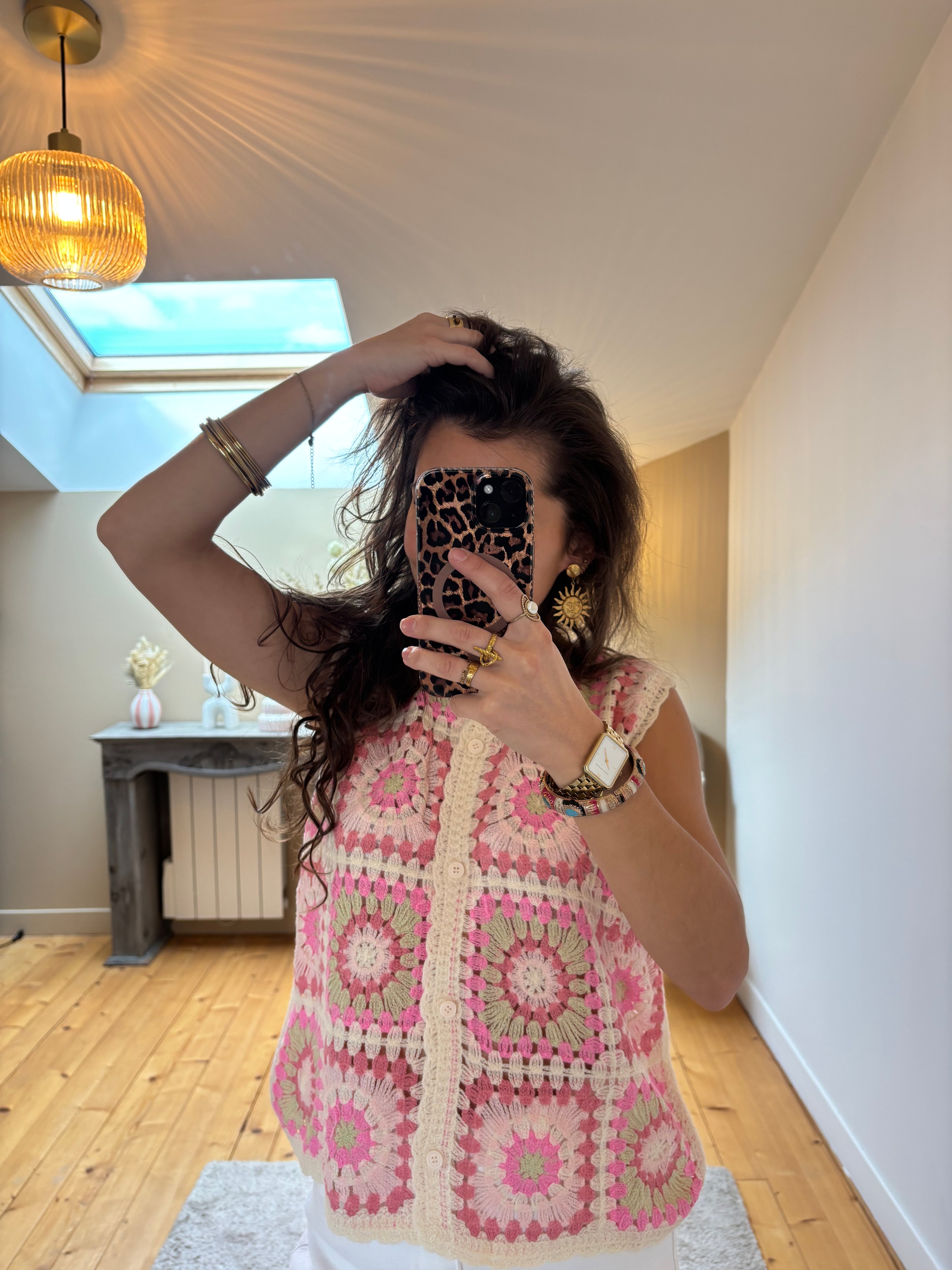 Top crochet Sienna - Rose