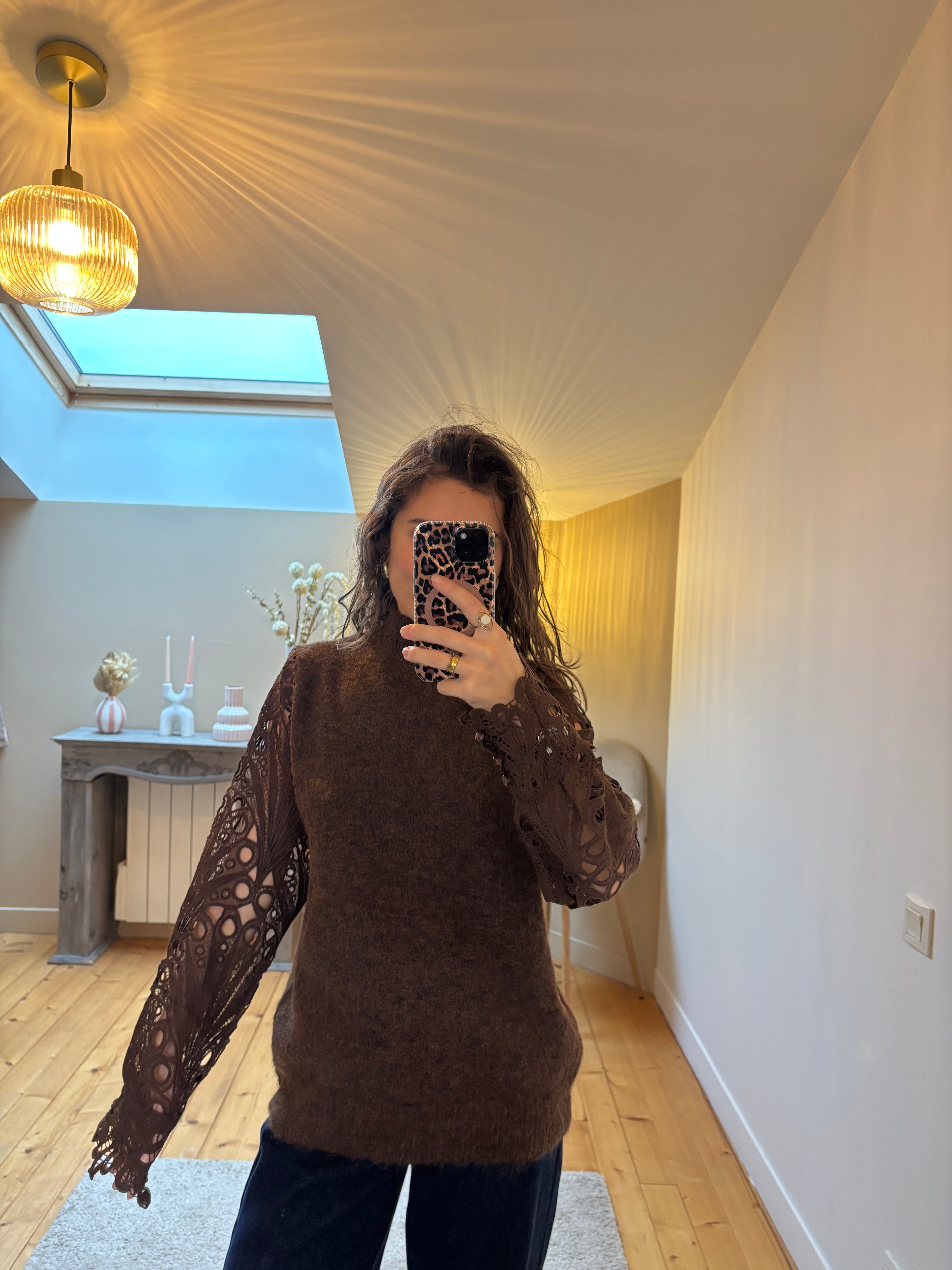 Pull Théa - Chocolat