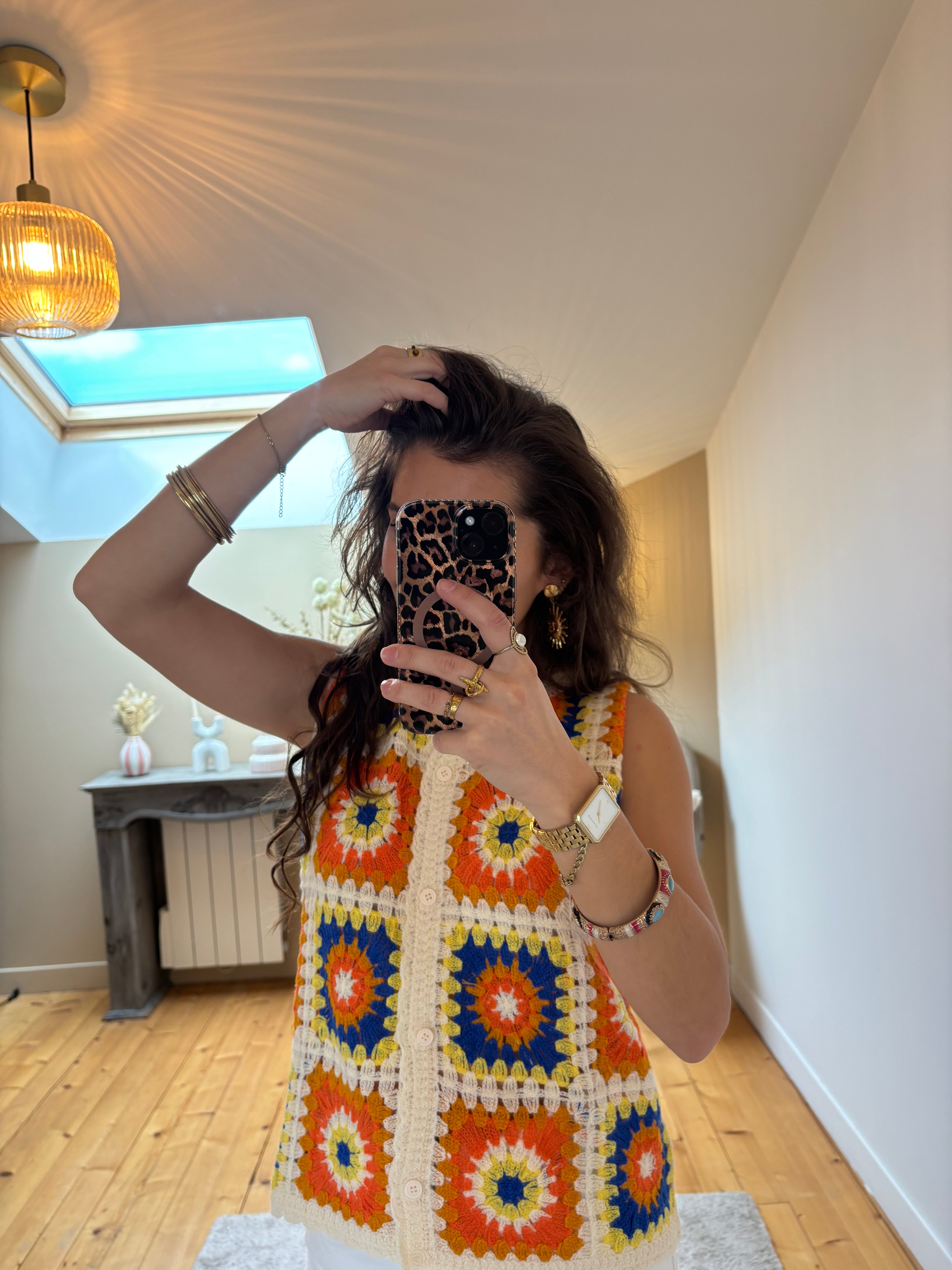 Top crochet Sienna - Bleu