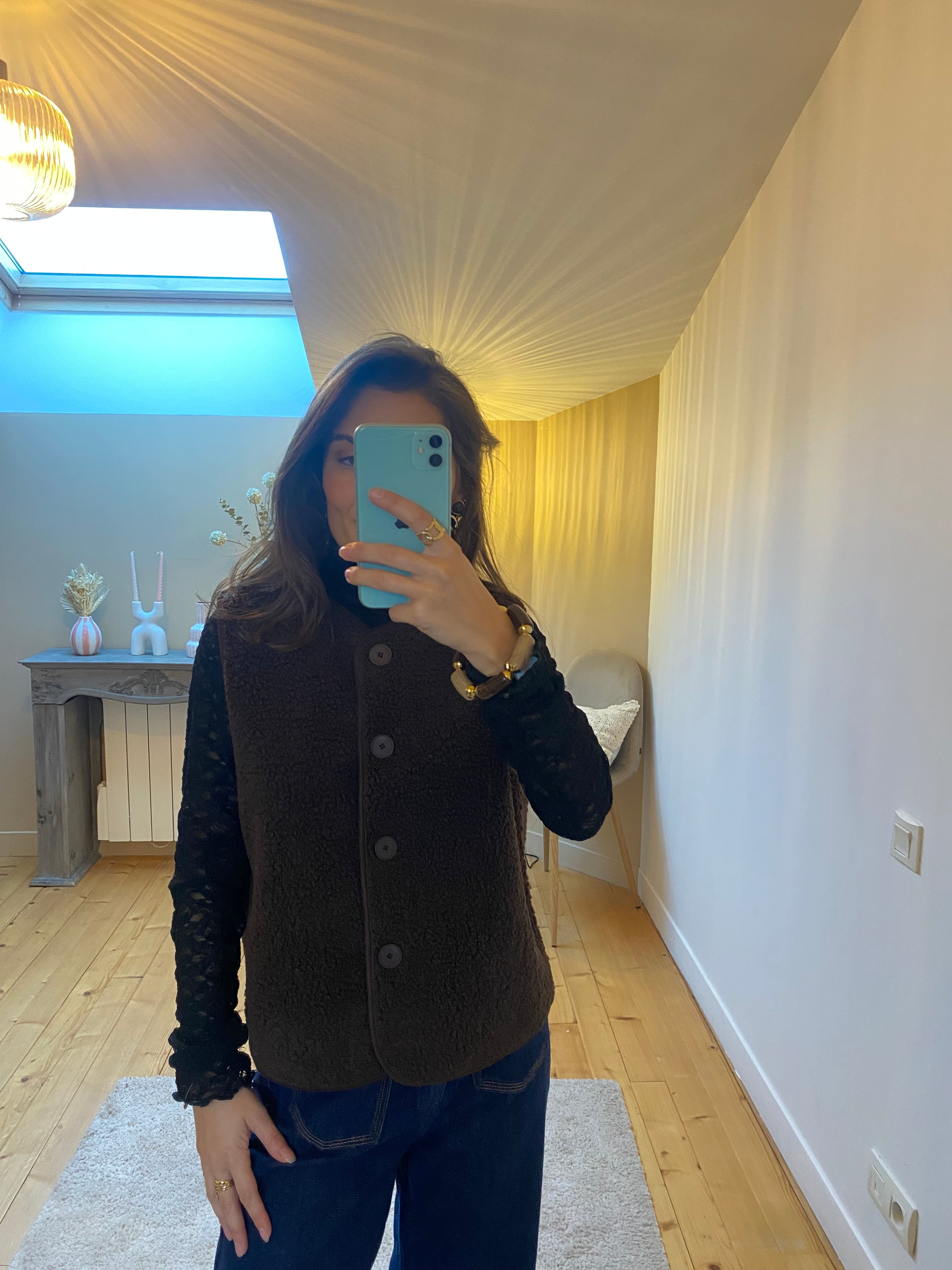 Gilet sans manches Mélina- Chocolat