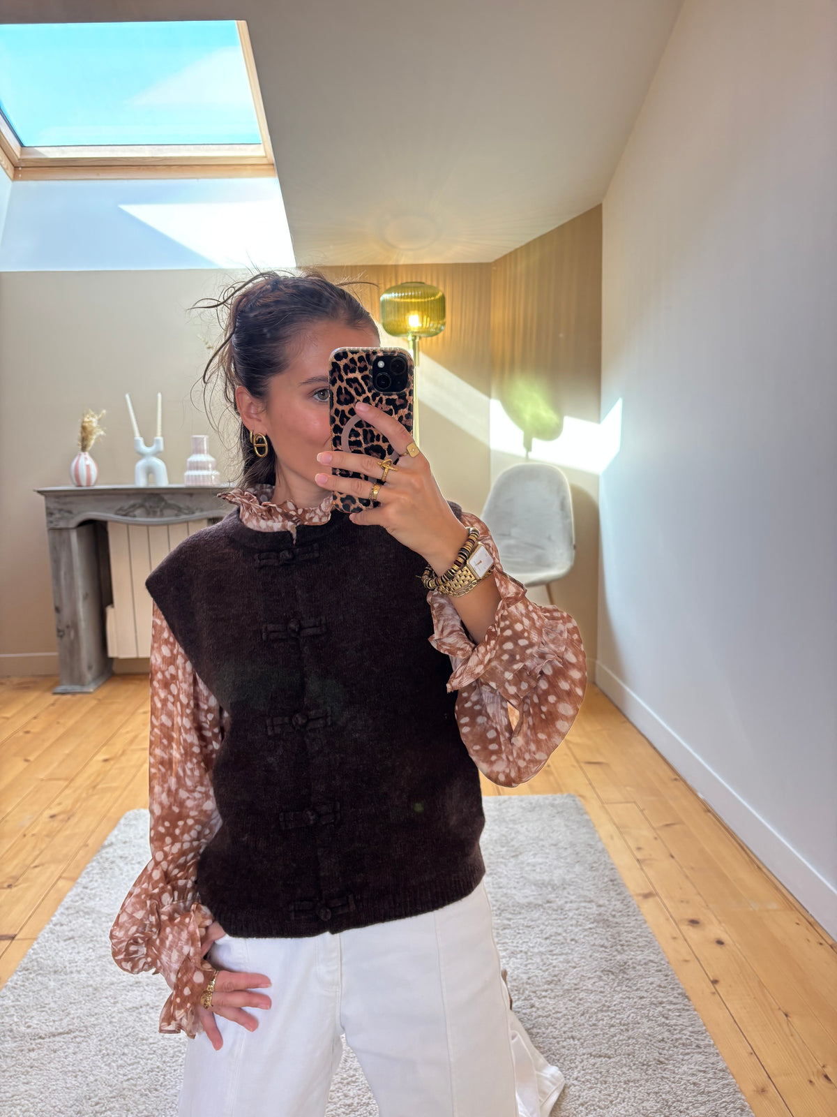Gilet sans manches Alma - Chocolat